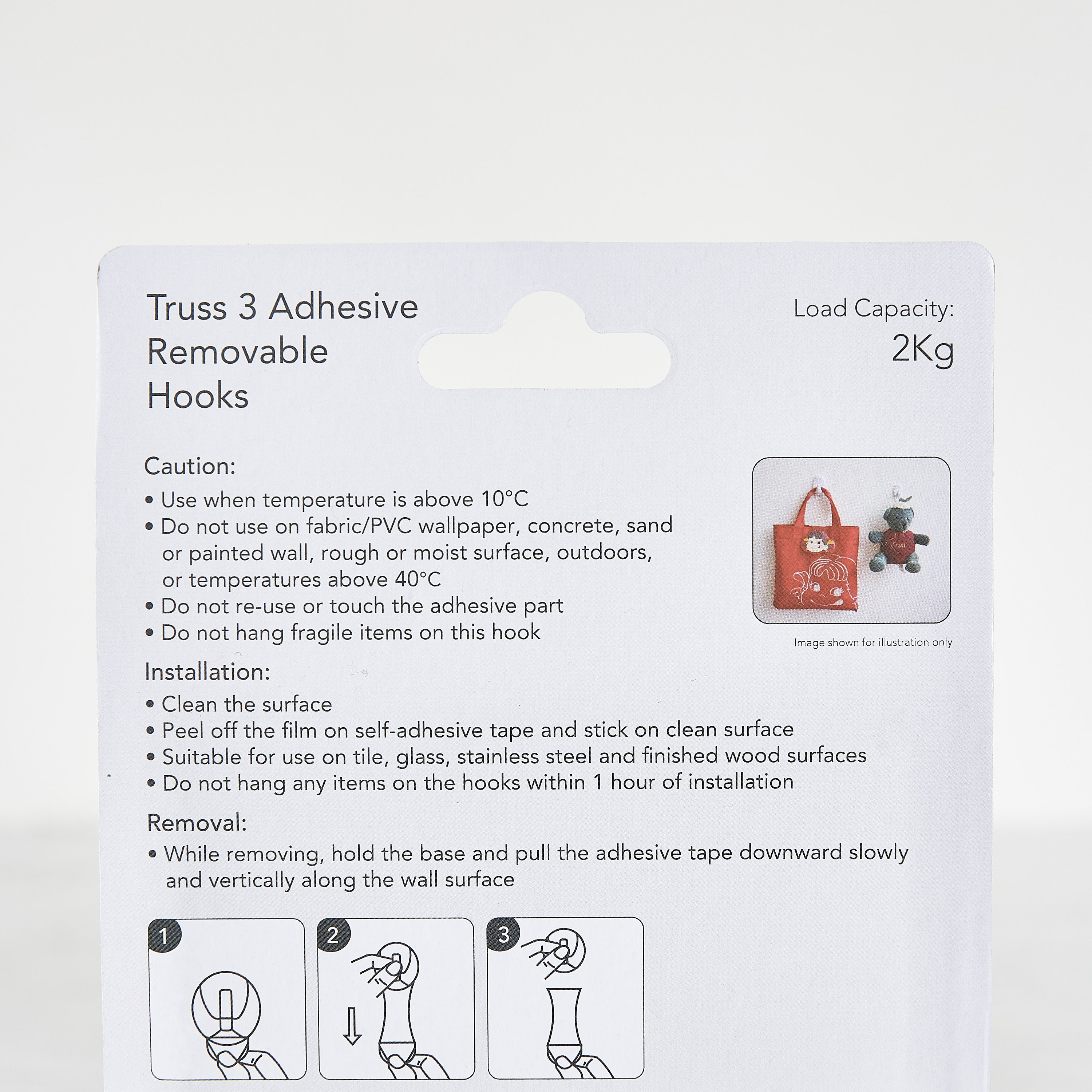 Self Adhesive Hooks - Set of 3-household-walldecorandmirrors-wallaccessories-image-2