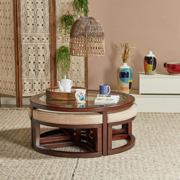 Malmo Coffee Table With 4 Nesting, Smart Coffee Table Egypt