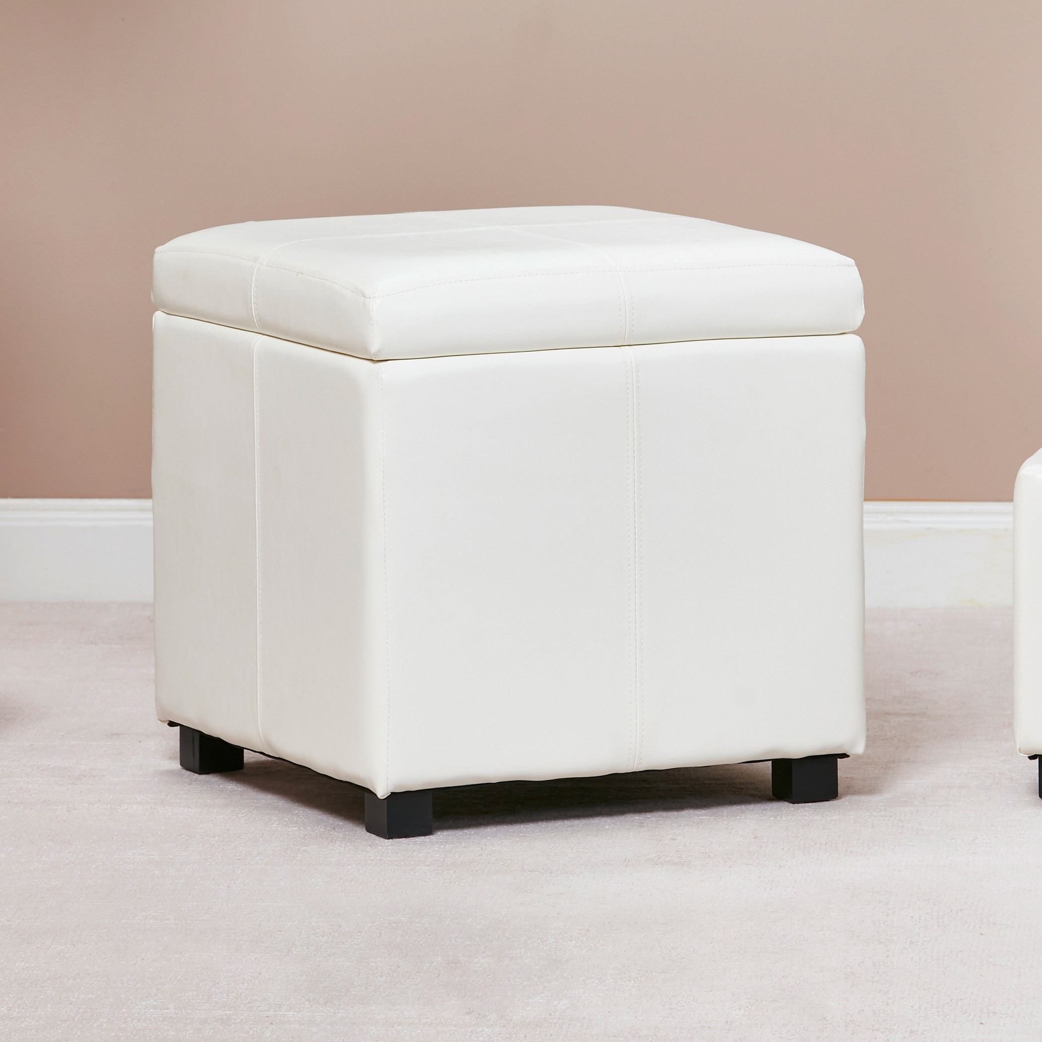 Shop Frost Fabric Ottoman with Storage Large Online Home