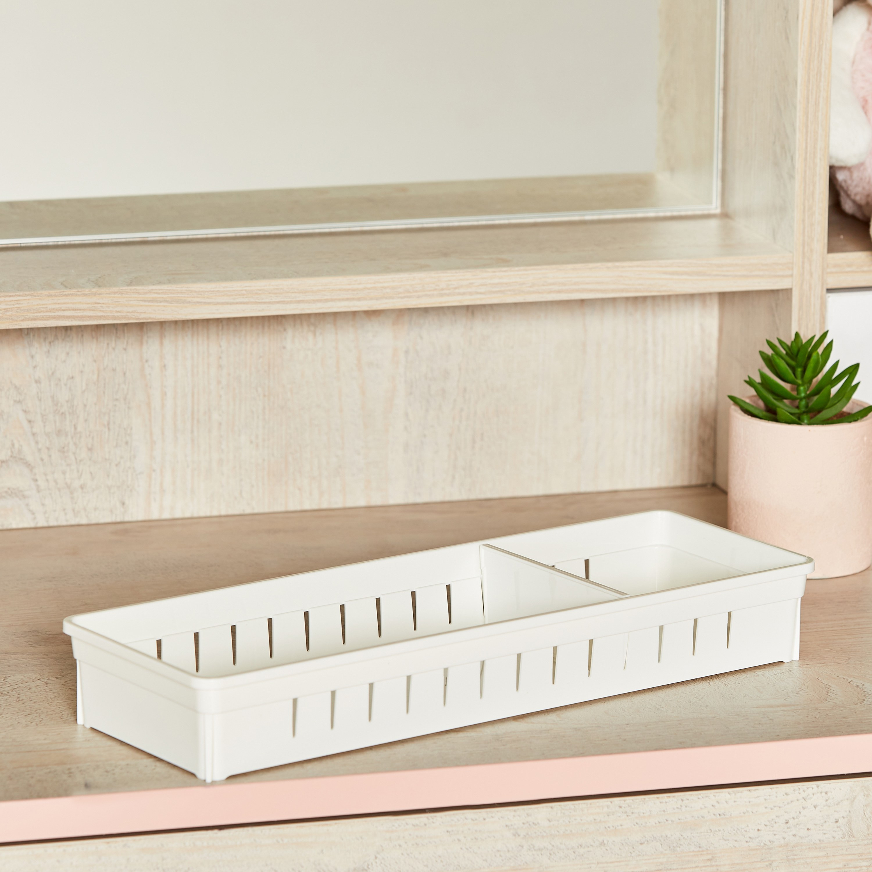 Rectangular Drawer Organizer with 1 Divider-household-storage-storagesolutions-drawerorganizing-image-2