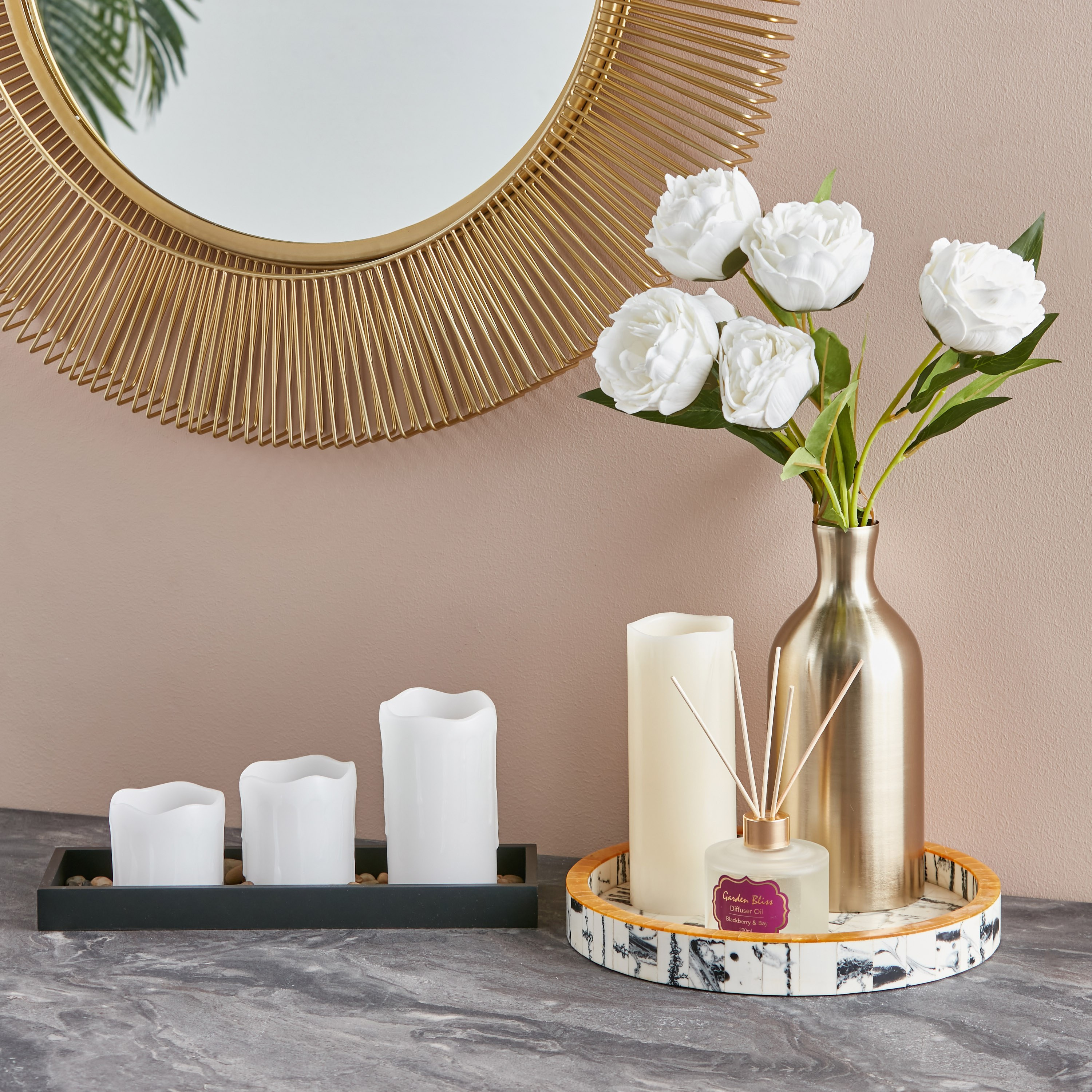 Mood 3-Piece LED Candles with Tray and Pebbles-household-giftingaccessories-giftings-image-6