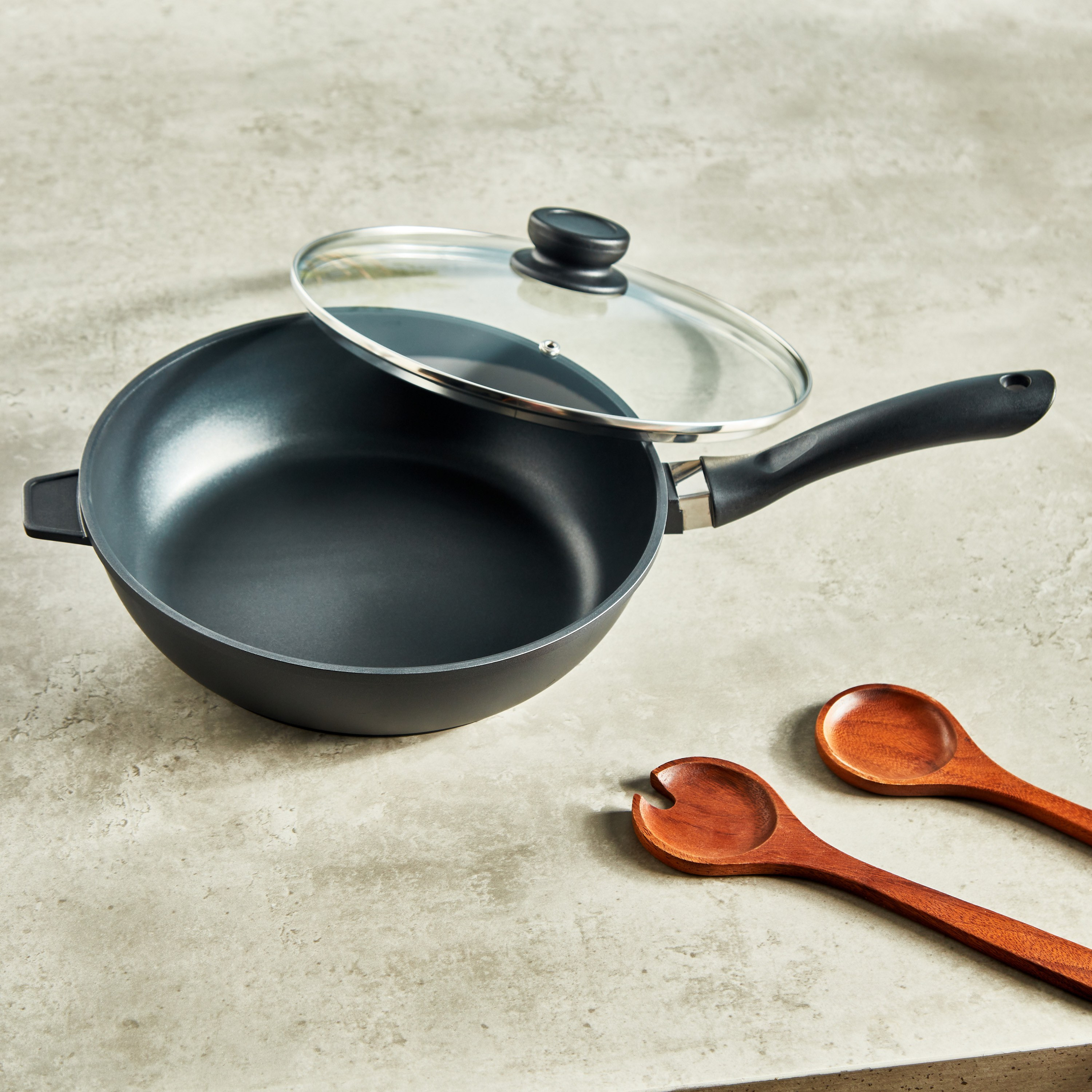 Spark Aluminium Fry Pan with Lid - 28 cm-household-kitchen-cookware-potsandpans-image-2