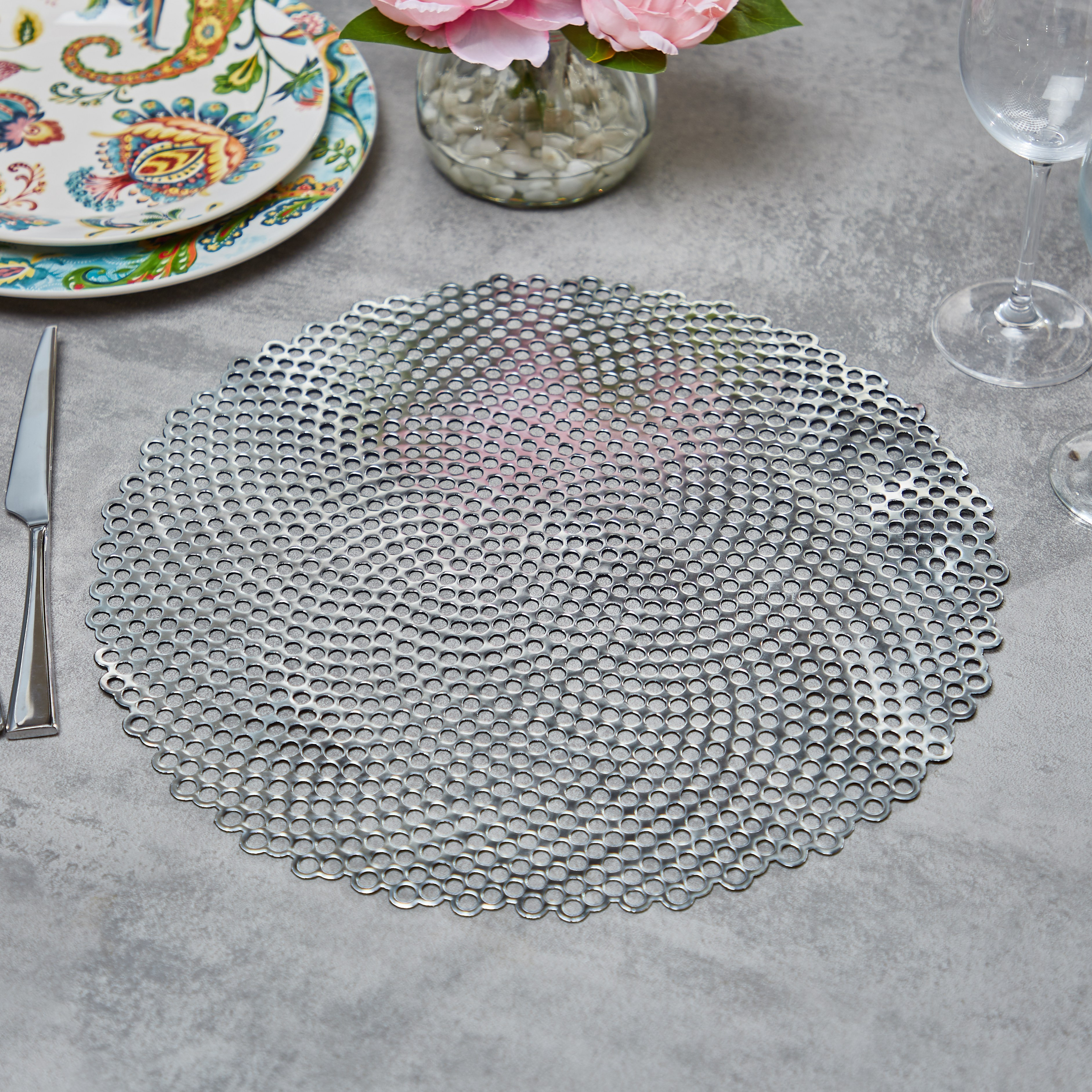 Oxford Round Placemat - 38 cms-household-dining-tablelinen-placemats-image-1