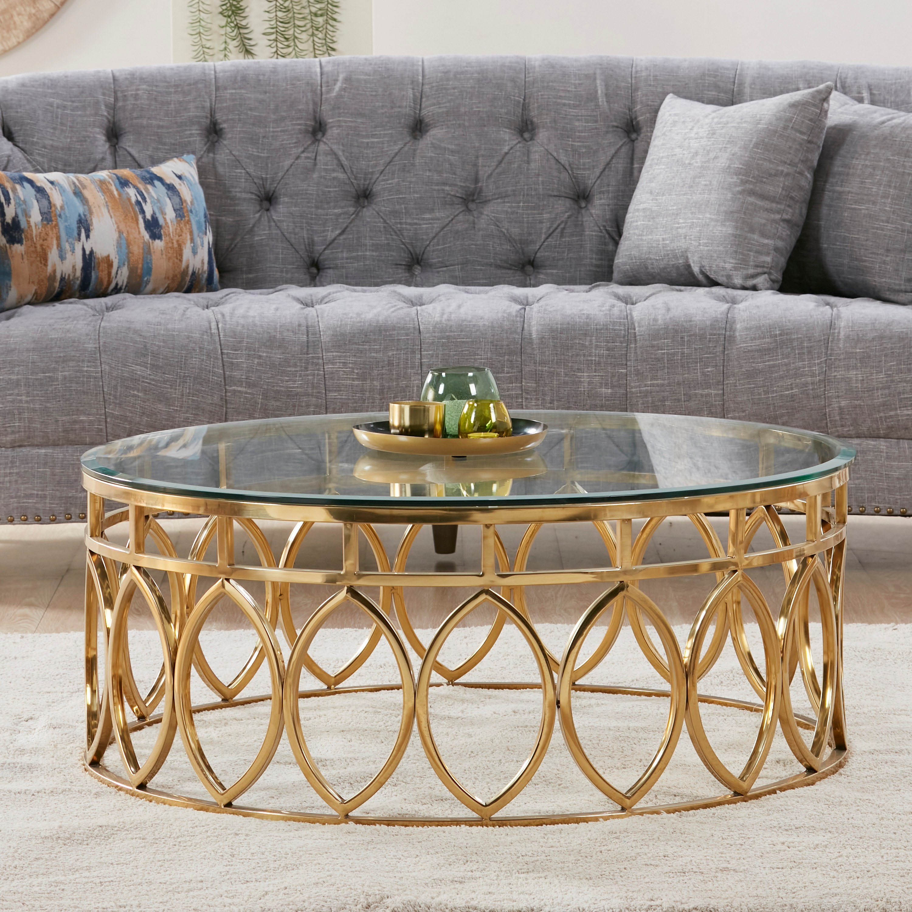 Mirror glass deals coffee table