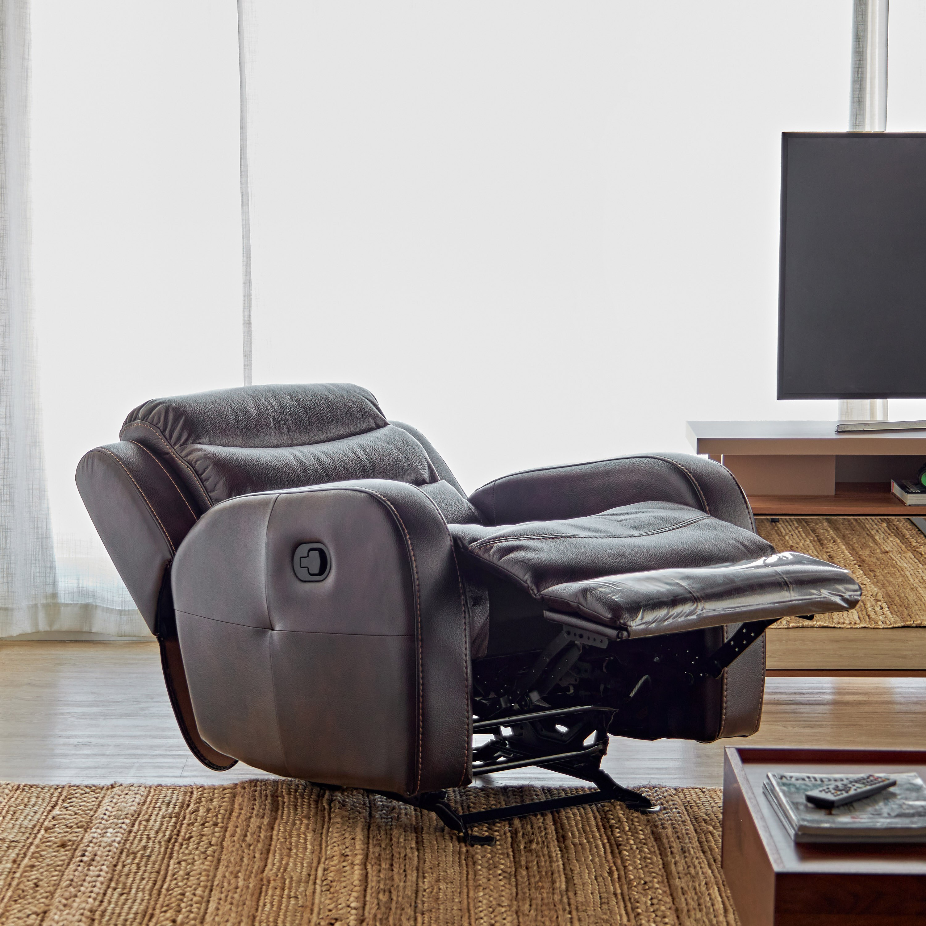 Faux leather store recliner chair