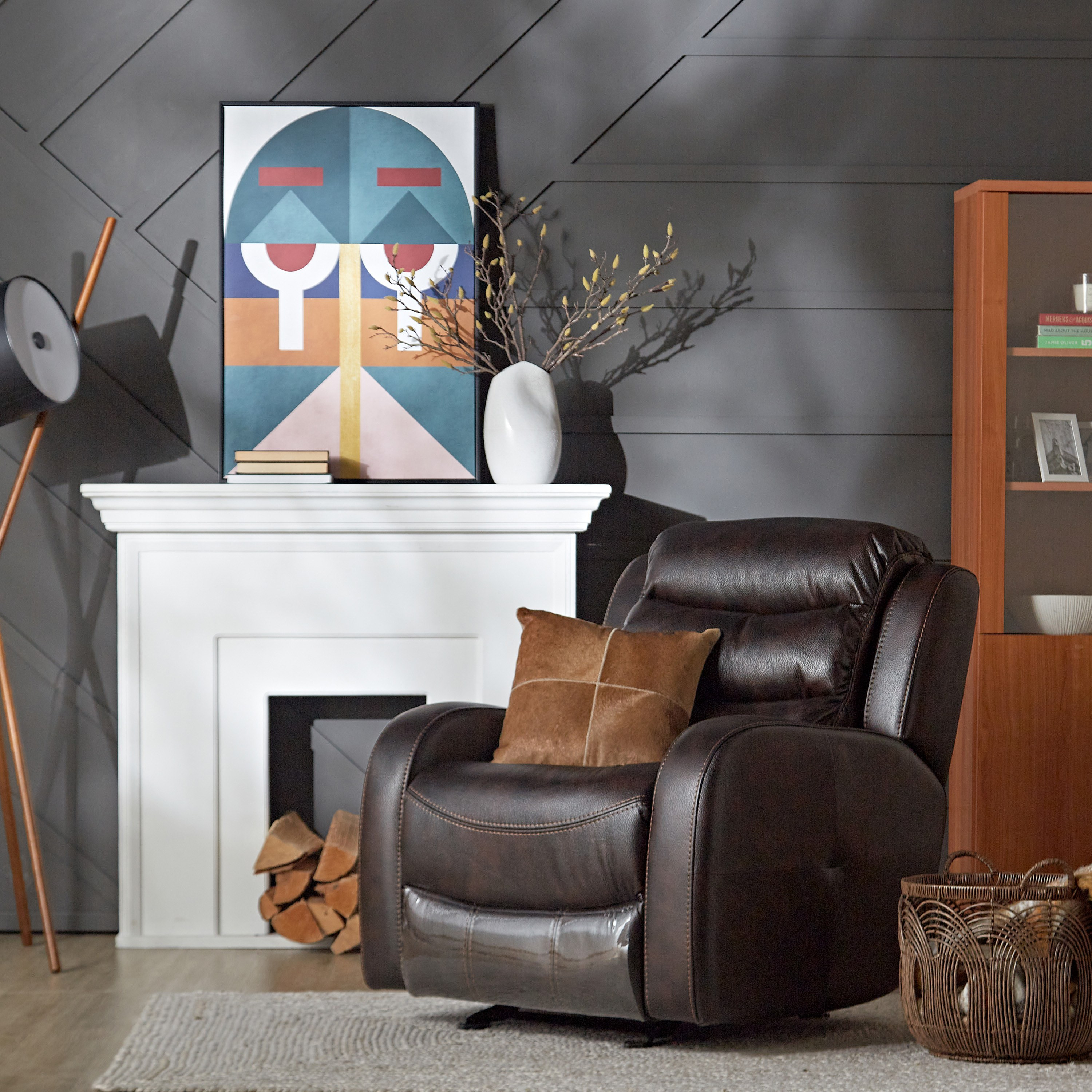 Shop Chaplin Faux Leather Rocking Recliner Online Home centre Oman