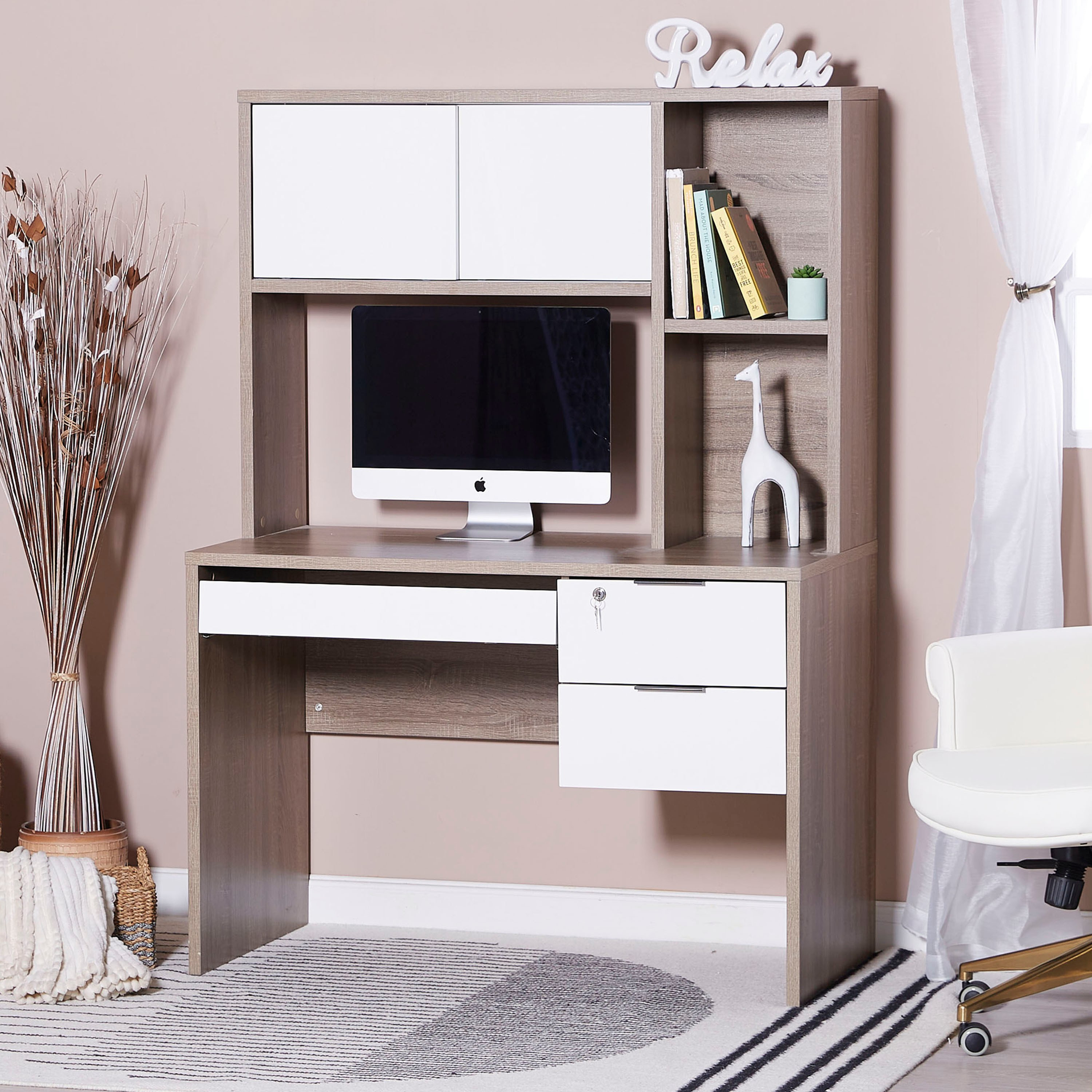 dublin three drawer computer desk