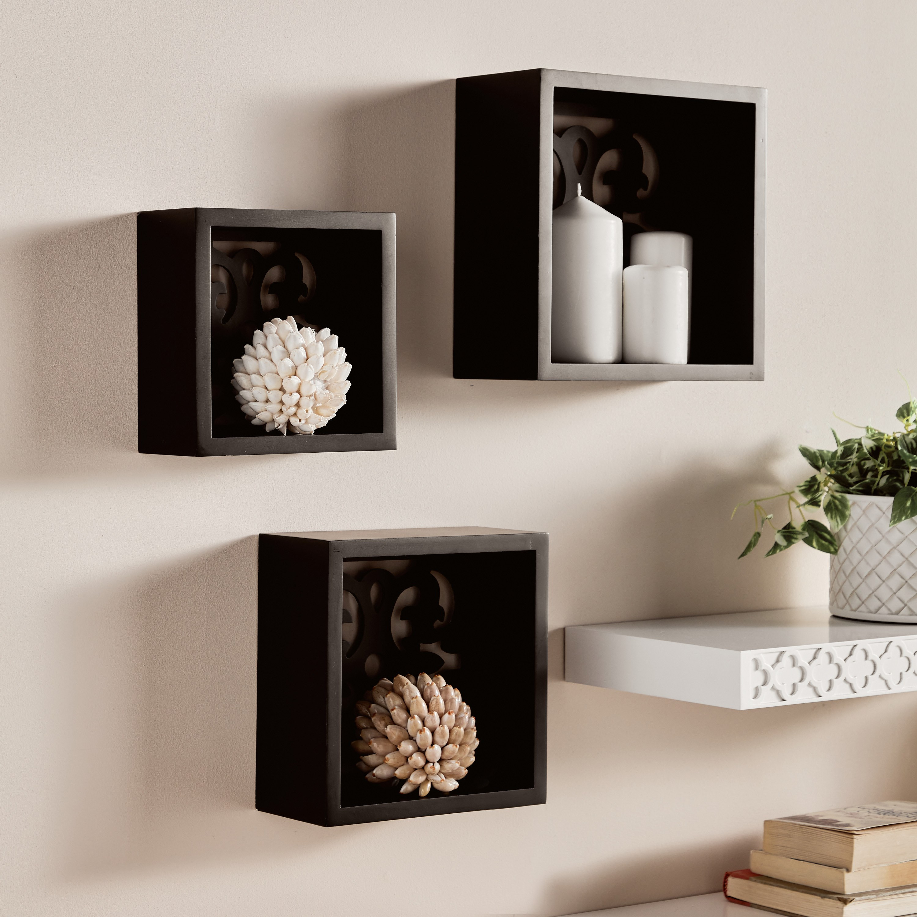 Wall cubes store shelves