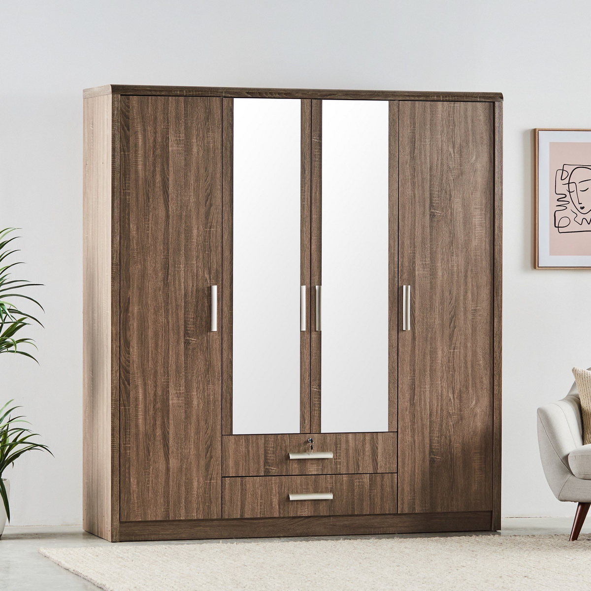 خزانة ملابس 4 أبواب - ساترن 10 | خزانة ملابس 4 أبواب - ساترن