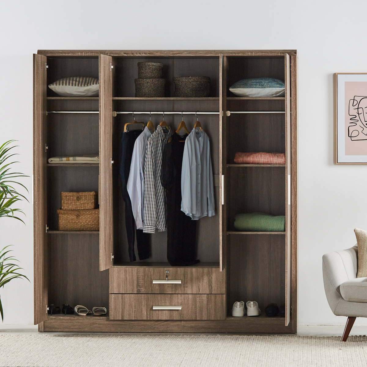 خزانة ملابس 4 أبواب - ساترن 12 | خزانة ملابس 4 أبواب - ساترن