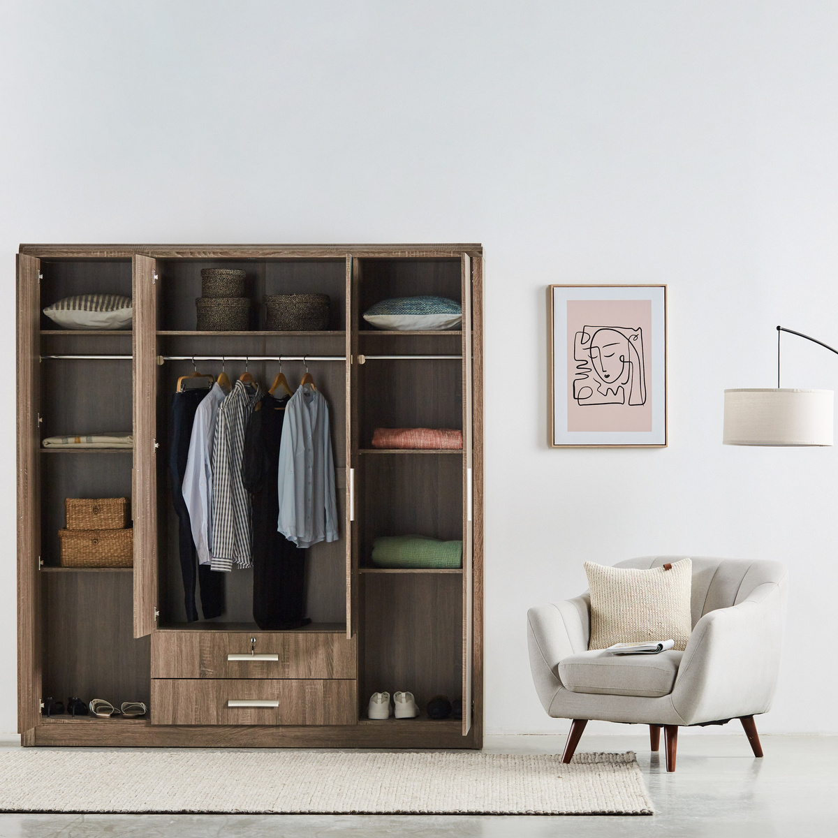 خزانة ملابس 4 أبواب - ساترن 13 | خزانة ملابس 4 أبواب - ساترن