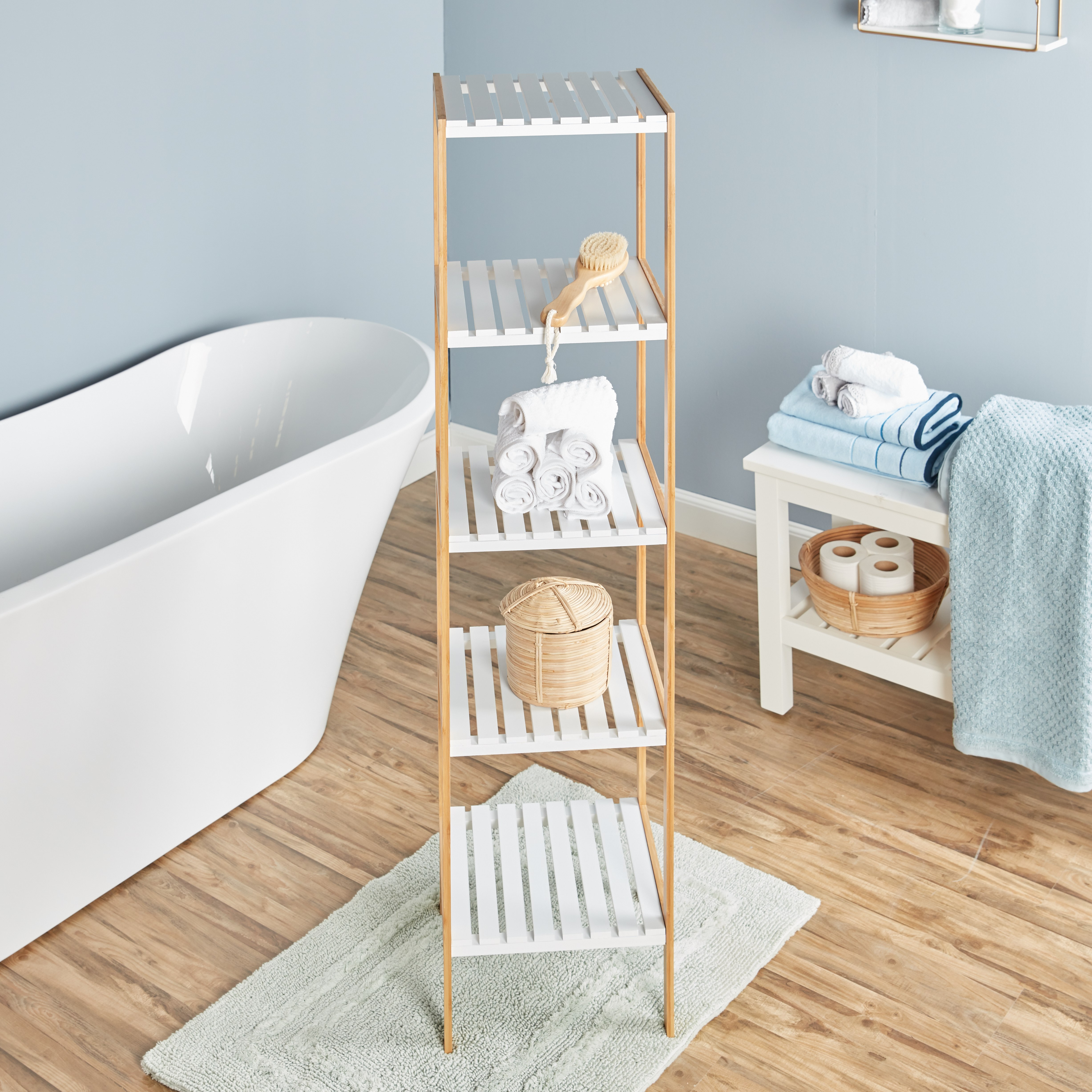 Brookline 5-Tier Bathroom Storage Shelf-household-bathandlaundry-bathroomorganizing-bathroomracksandtrolleys-image-2