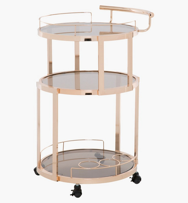 Rond Rice Trolley Shop Amber Round Serving Trolley | Home Centre UAE