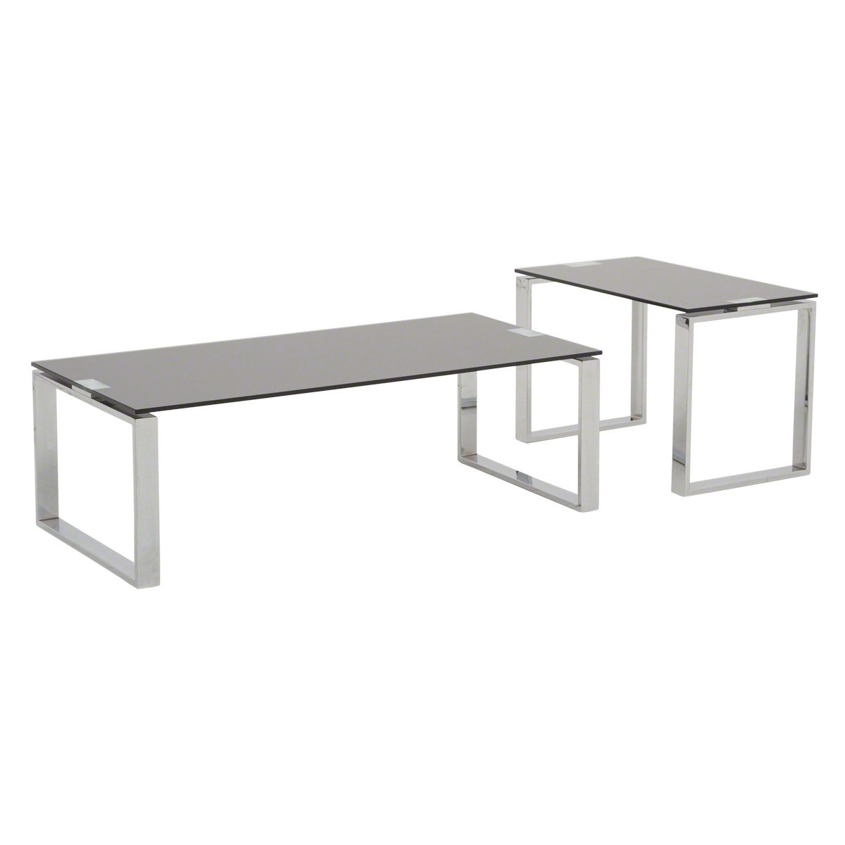 Chrome coffee store table set