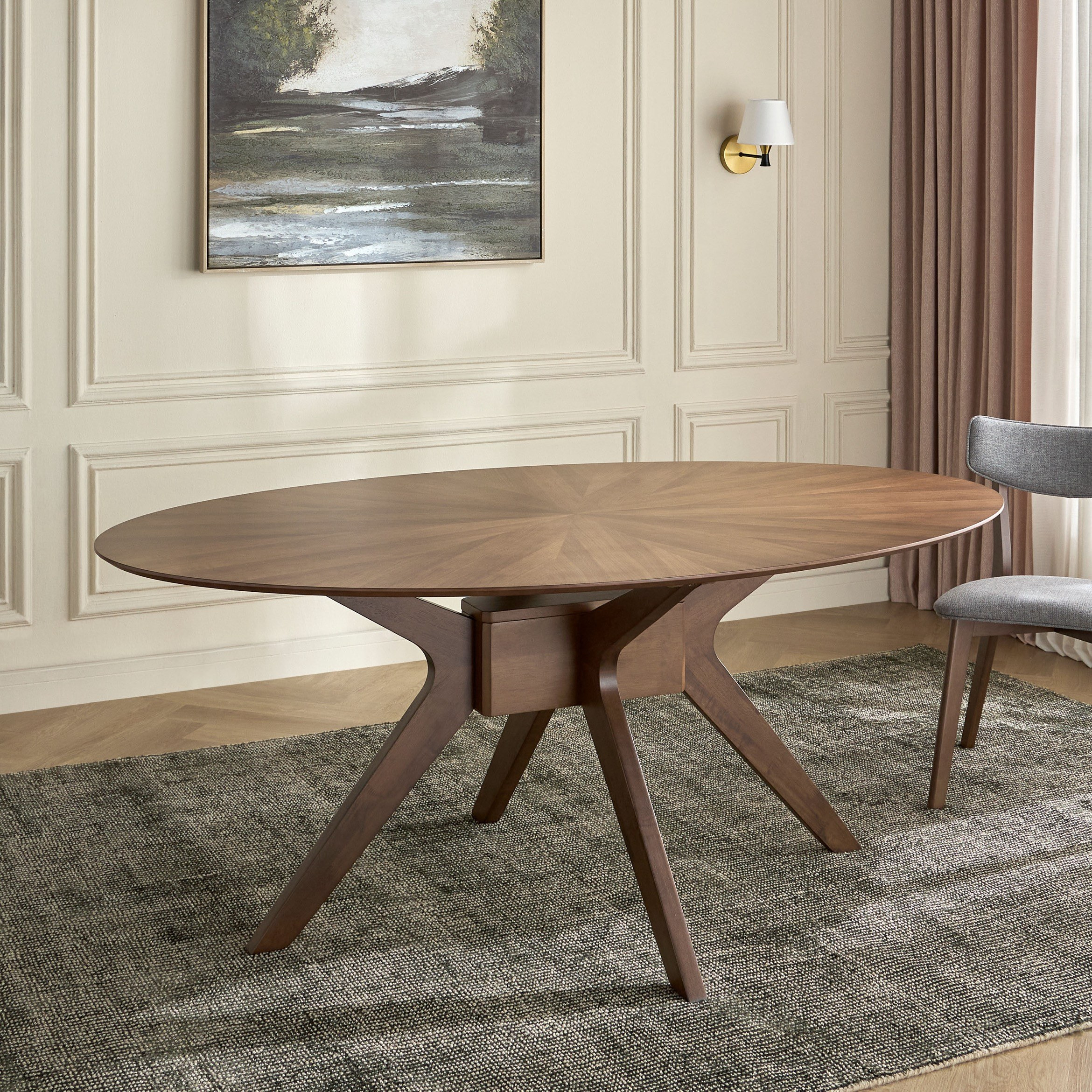 Weylin 6-Seater Wooden Top Dining Table