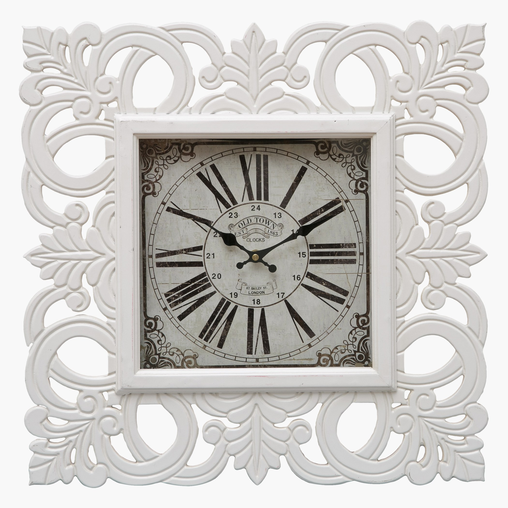 Shop Ivory Leaf Wall Clock Online | Home Centre UAE