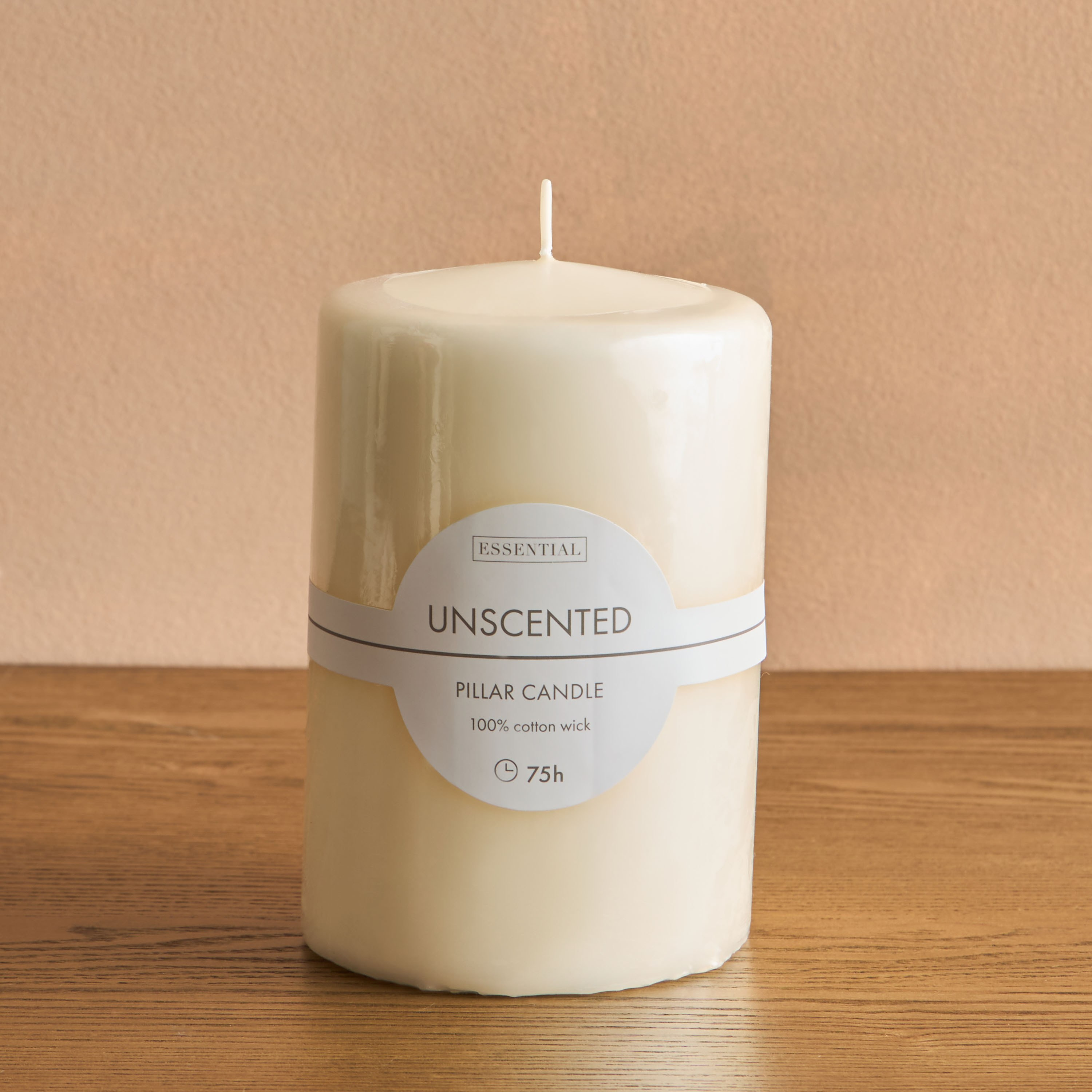 Essentials Unscented Pillar Candle
