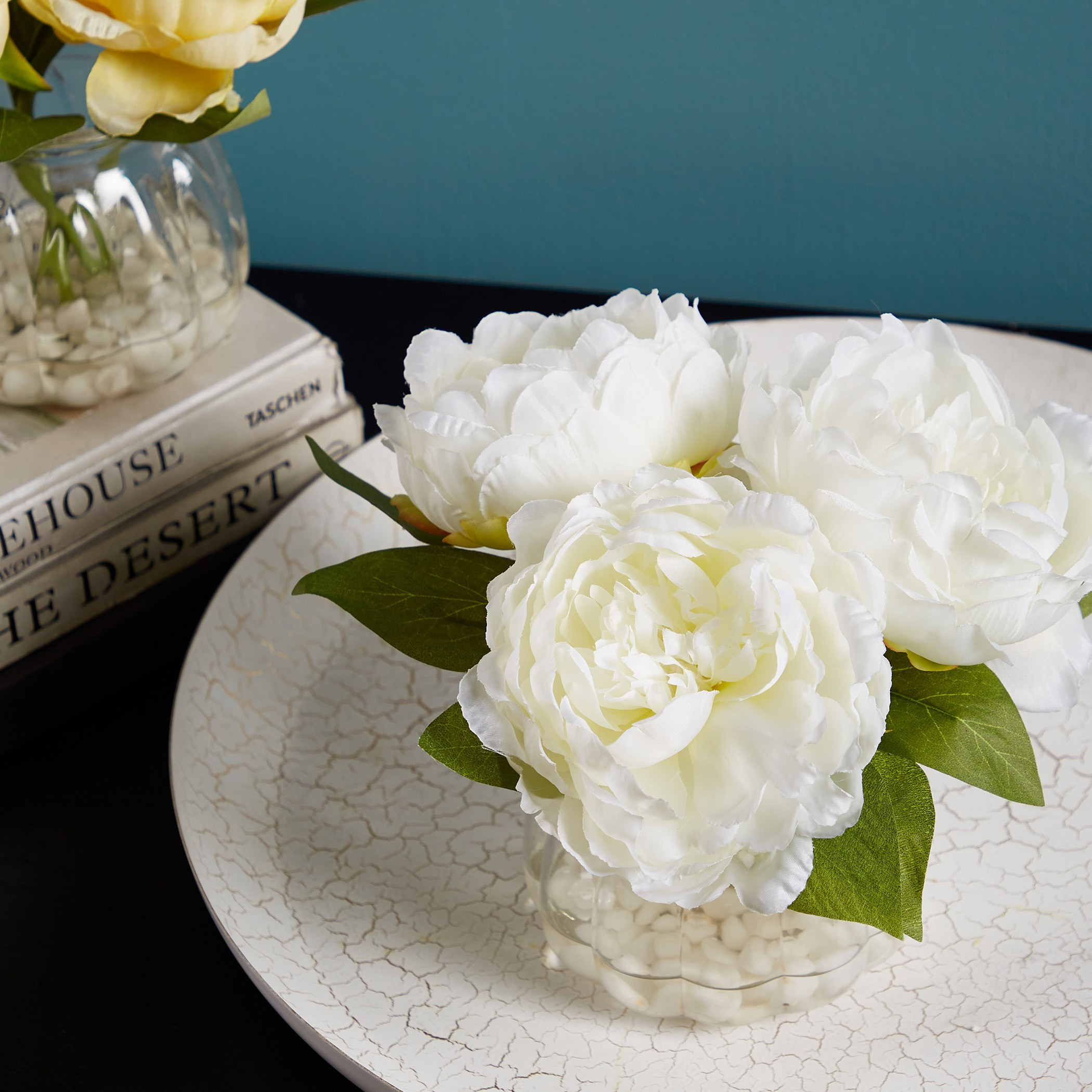 Decorative Peony with Holder and Pebbles - 18 cm-household-gardenandoutdoor-artificialflowersandplants-flowers-image-2