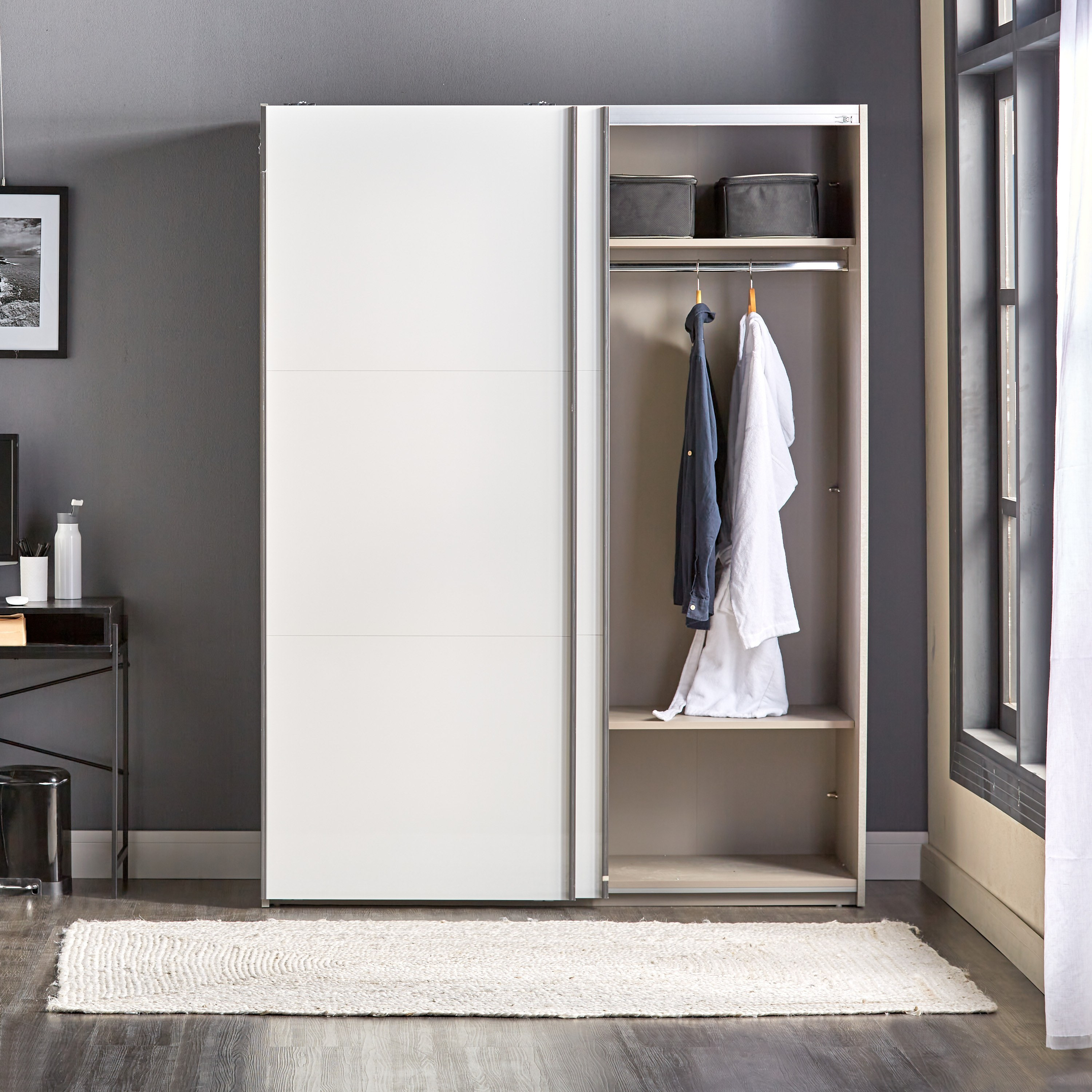 Sliding door double deals wardrobe