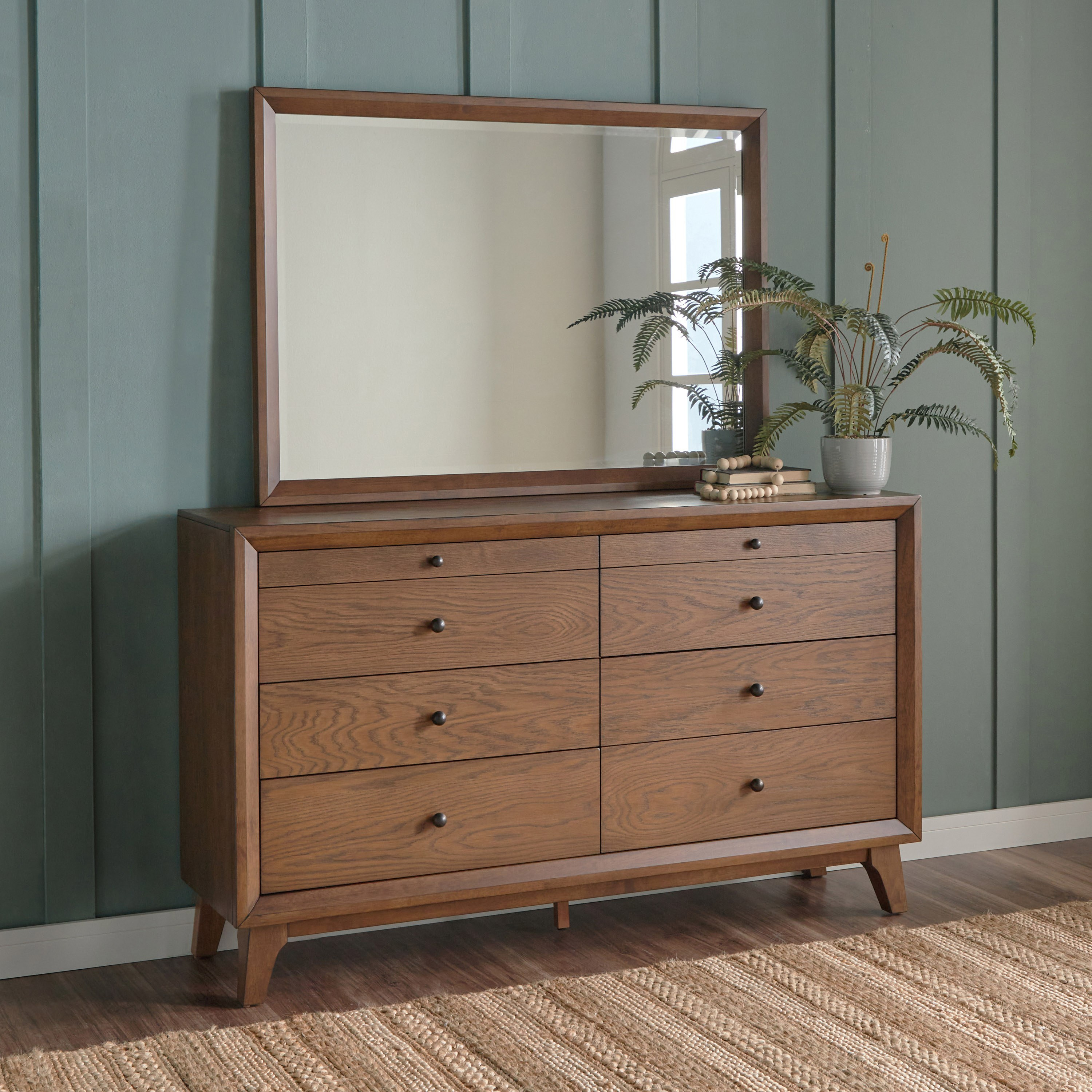 Mid century modern store dresser with mirror