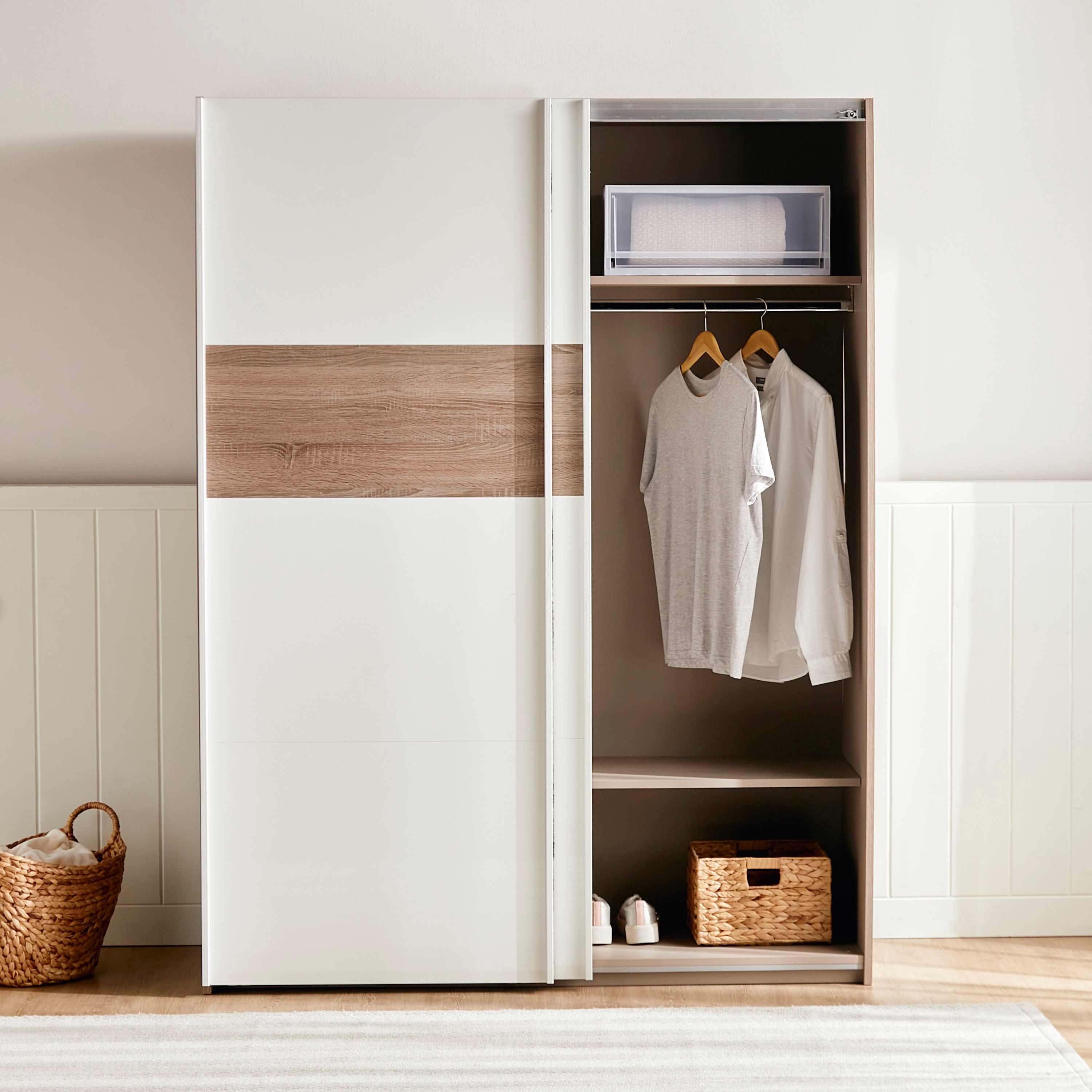 Shop Dublin 2 Door Sliding Wardrobe Compact Home Centre UAE
