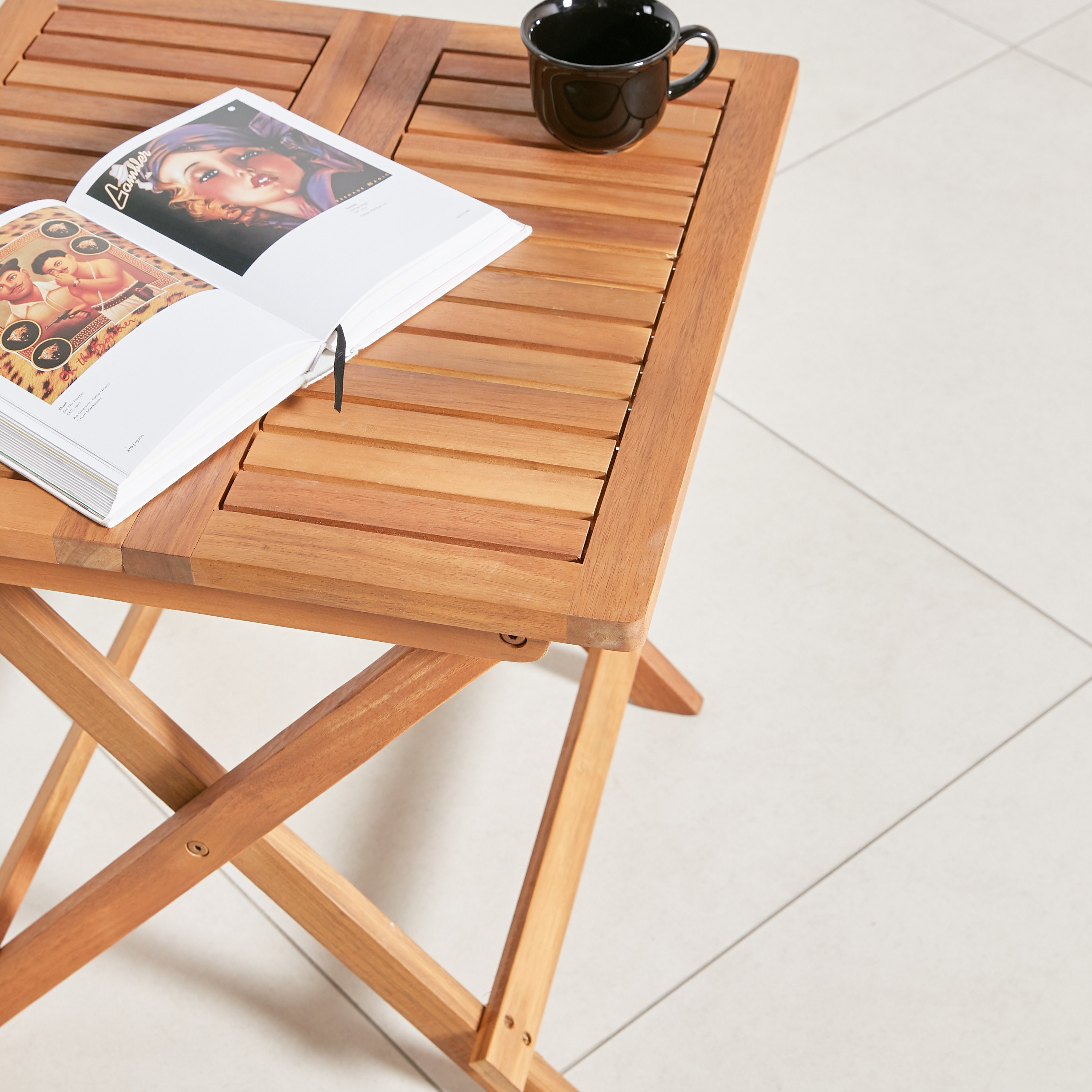 Small folding outlet end table