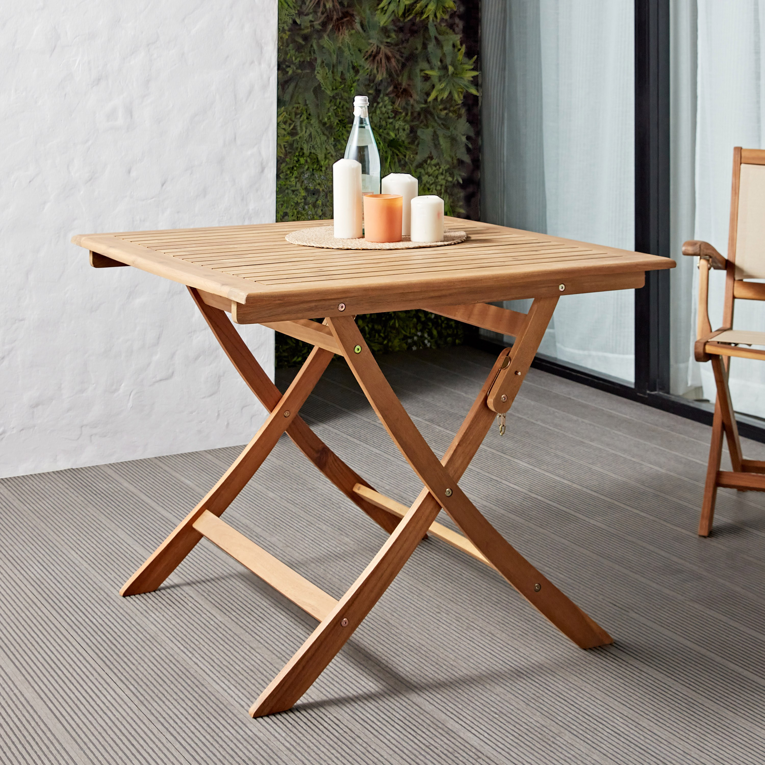 Wood folding online garden table