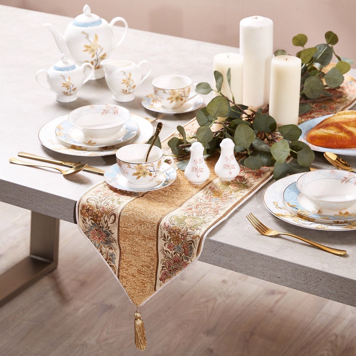 Printed Table Runner with Tassel-household-dining-tablelinen-runnersandtablecovers-image-4