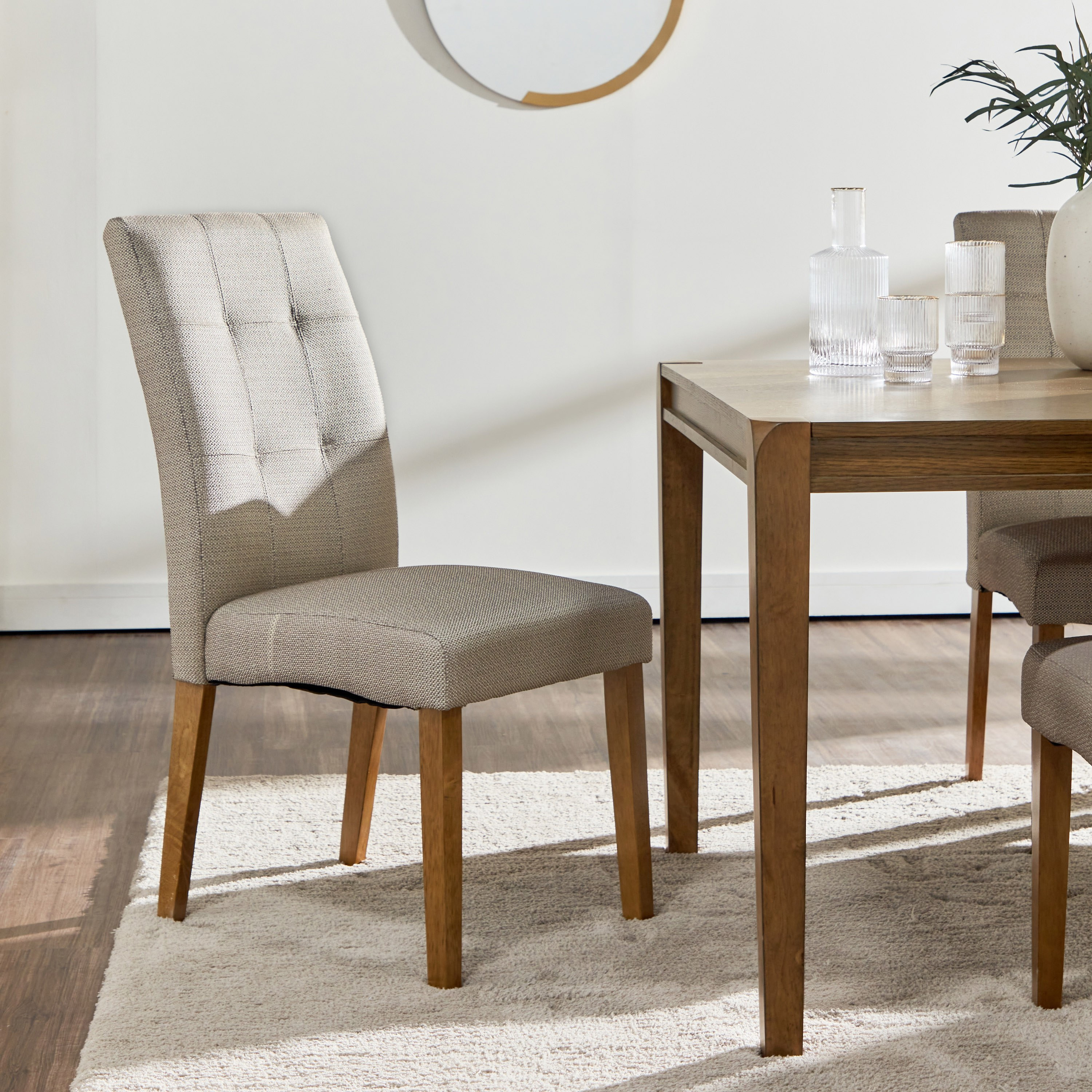 Fabric chair deals dining set