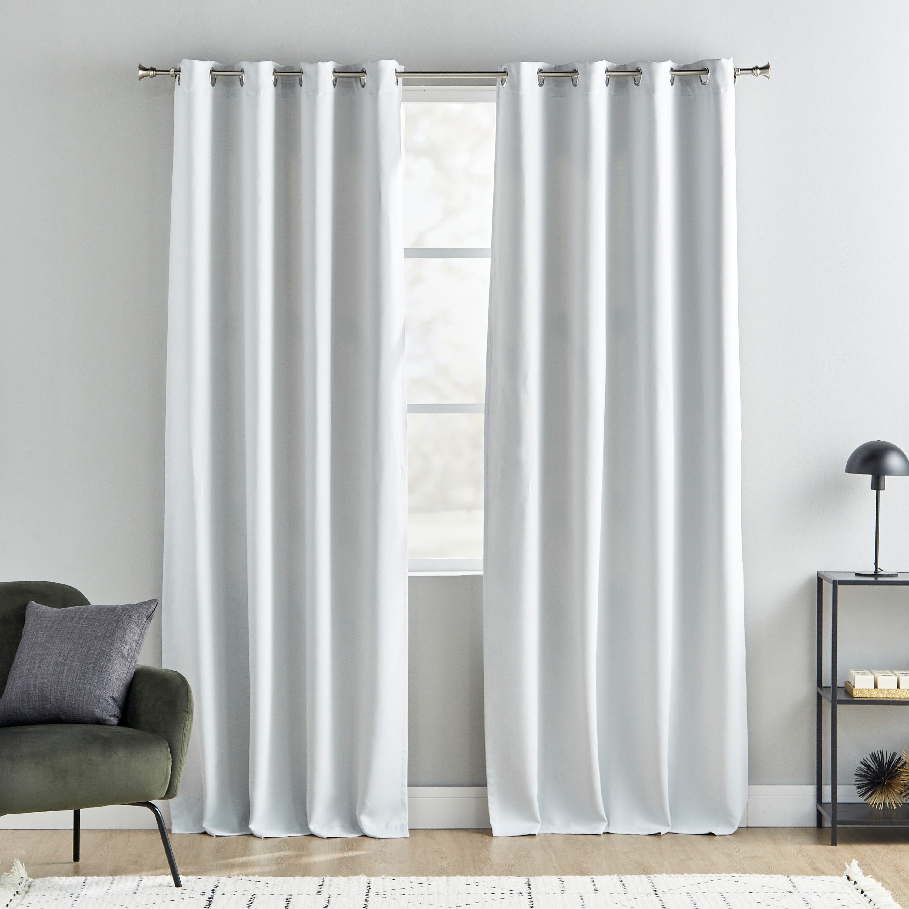 طقم ستائر معتمة غير مبطنة قطعتين - مانزانا والدو - 135x240 سم -household-windows-curtains-image-1