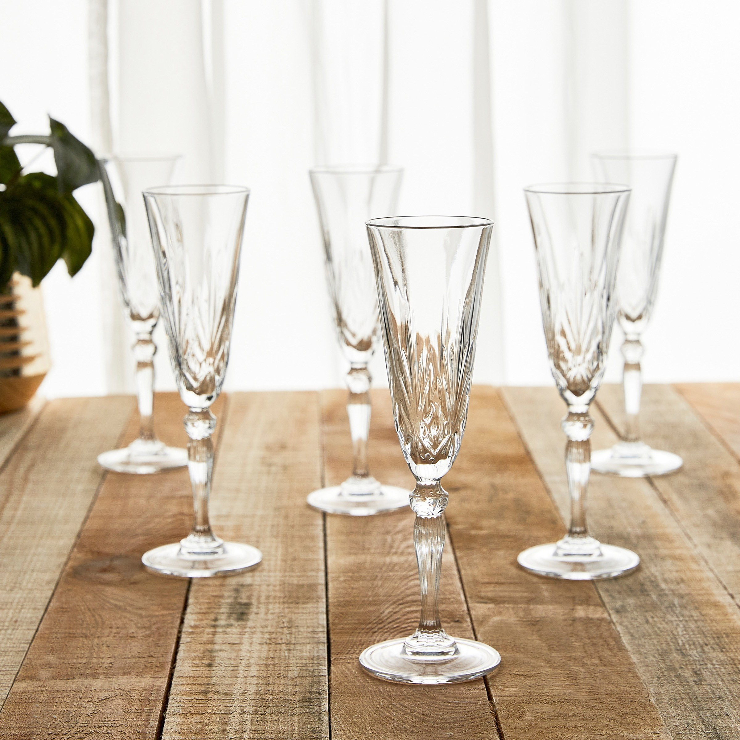 Melodia 6-Piece Flute Glass Set - 160 ml-household-dining-glassware-stemware-image-1