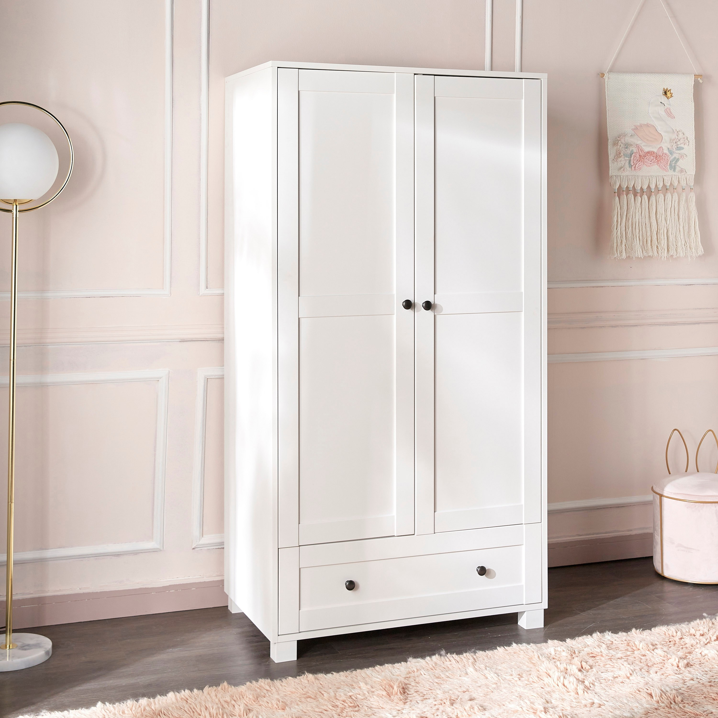 Little Darling 2-Door Wardrobe with Drawers