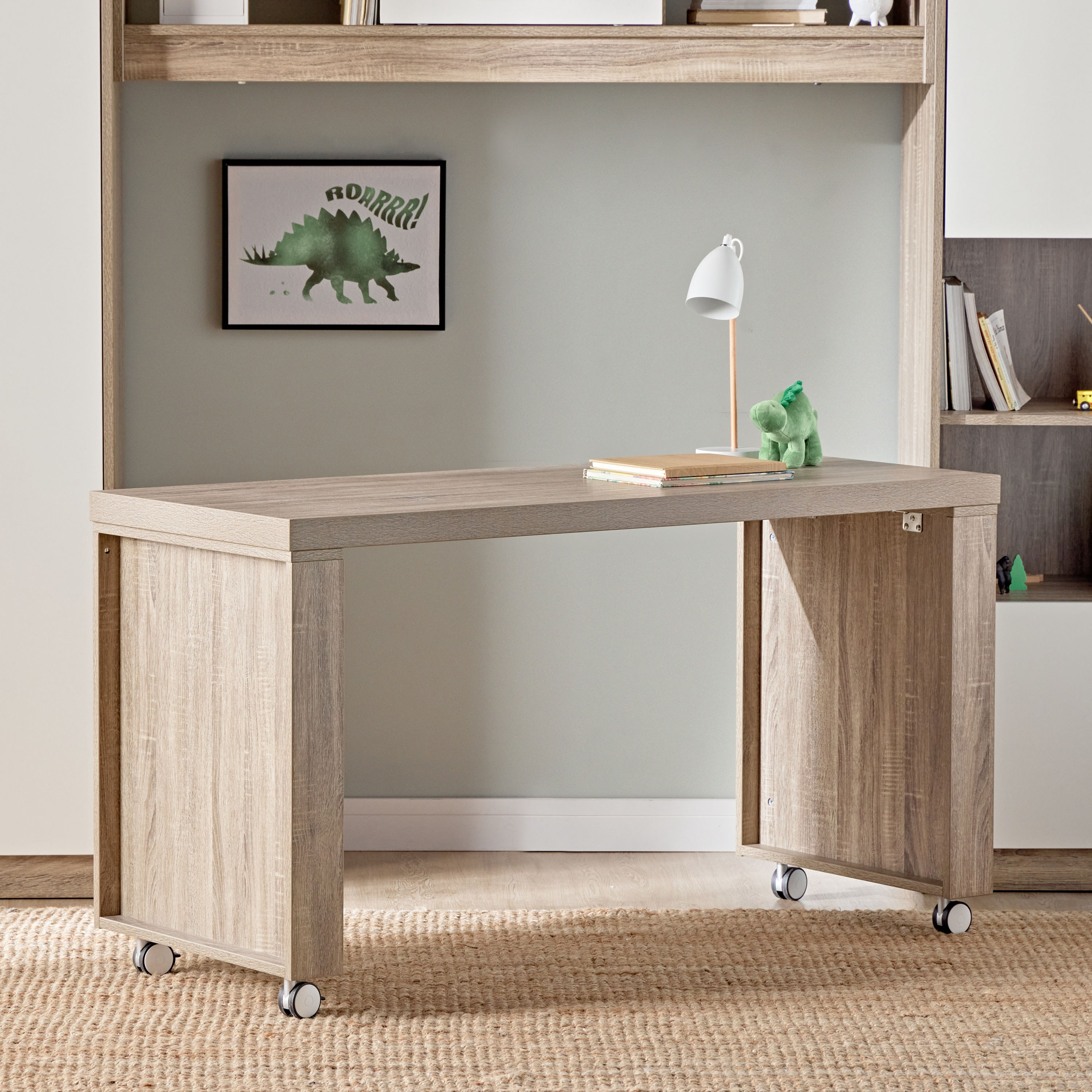 Pull out outlet computer desk