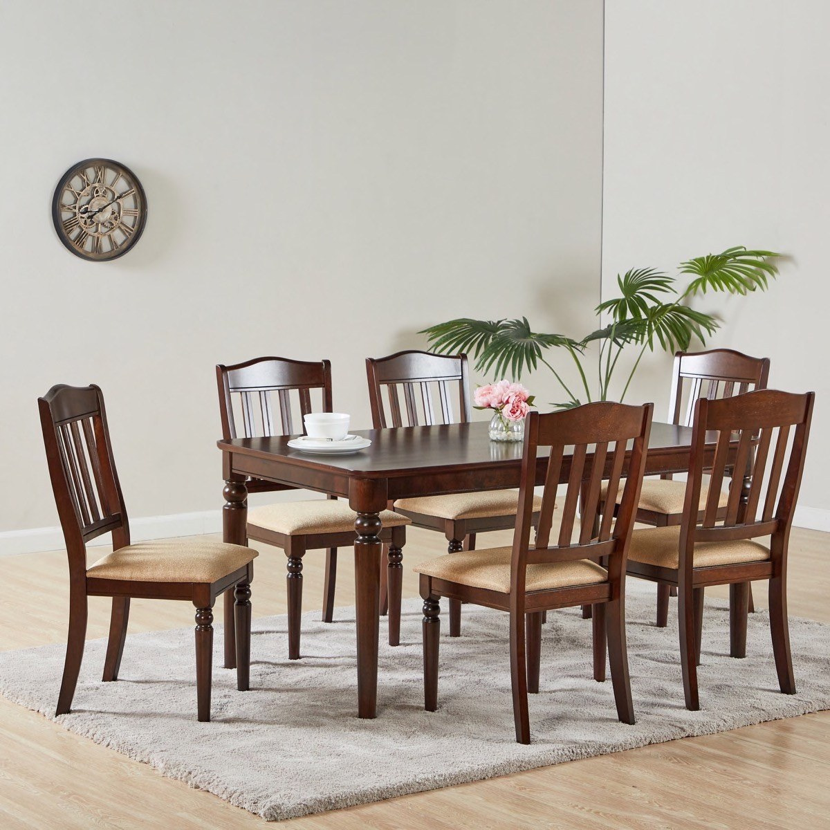 Wood dining chairs set of deals 6