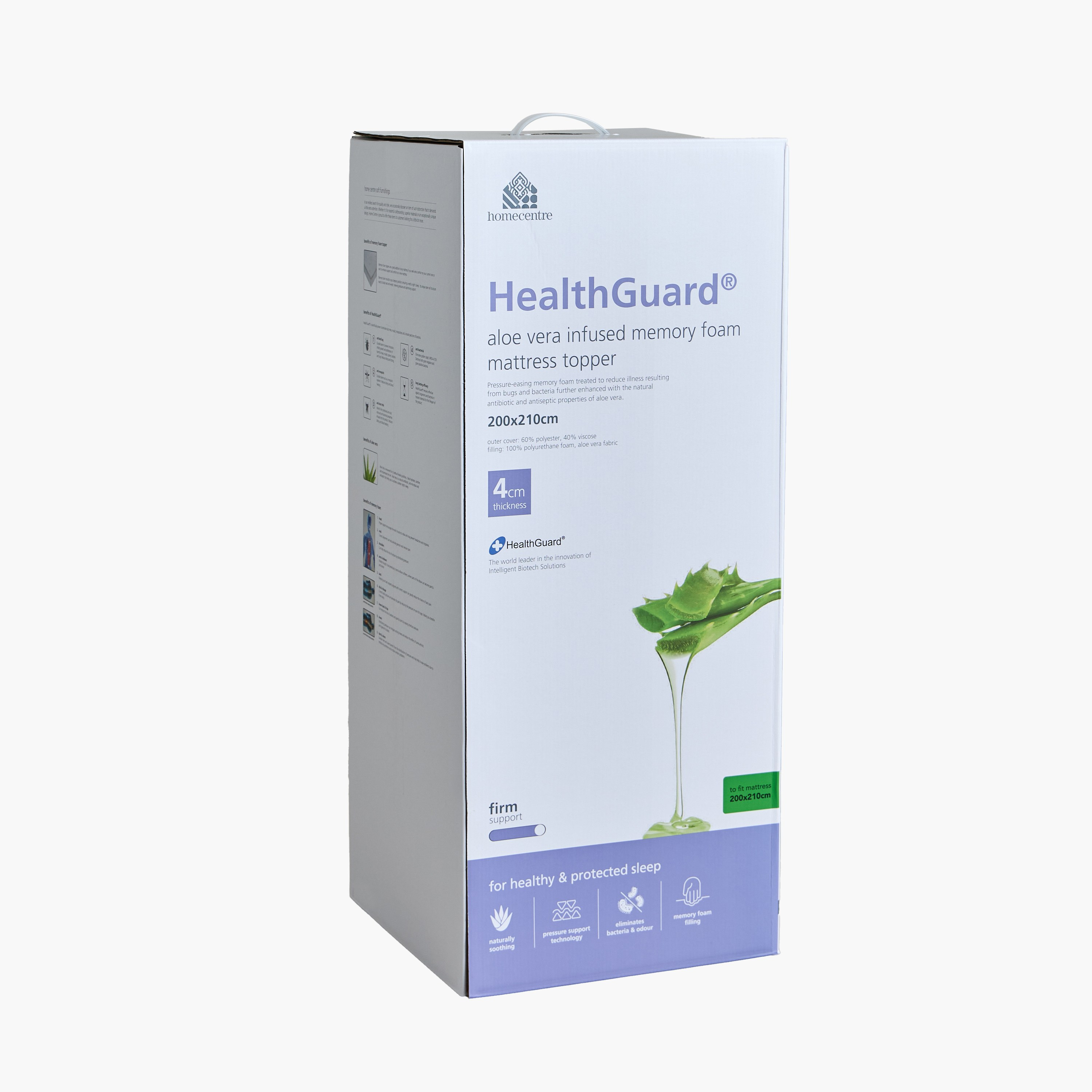 Healthguard Aloe Vera Memory Foam Mattress Topper - 180x210 cm-household-bedding-mattresstoppersandprotectors-mattresstoppers-image-6