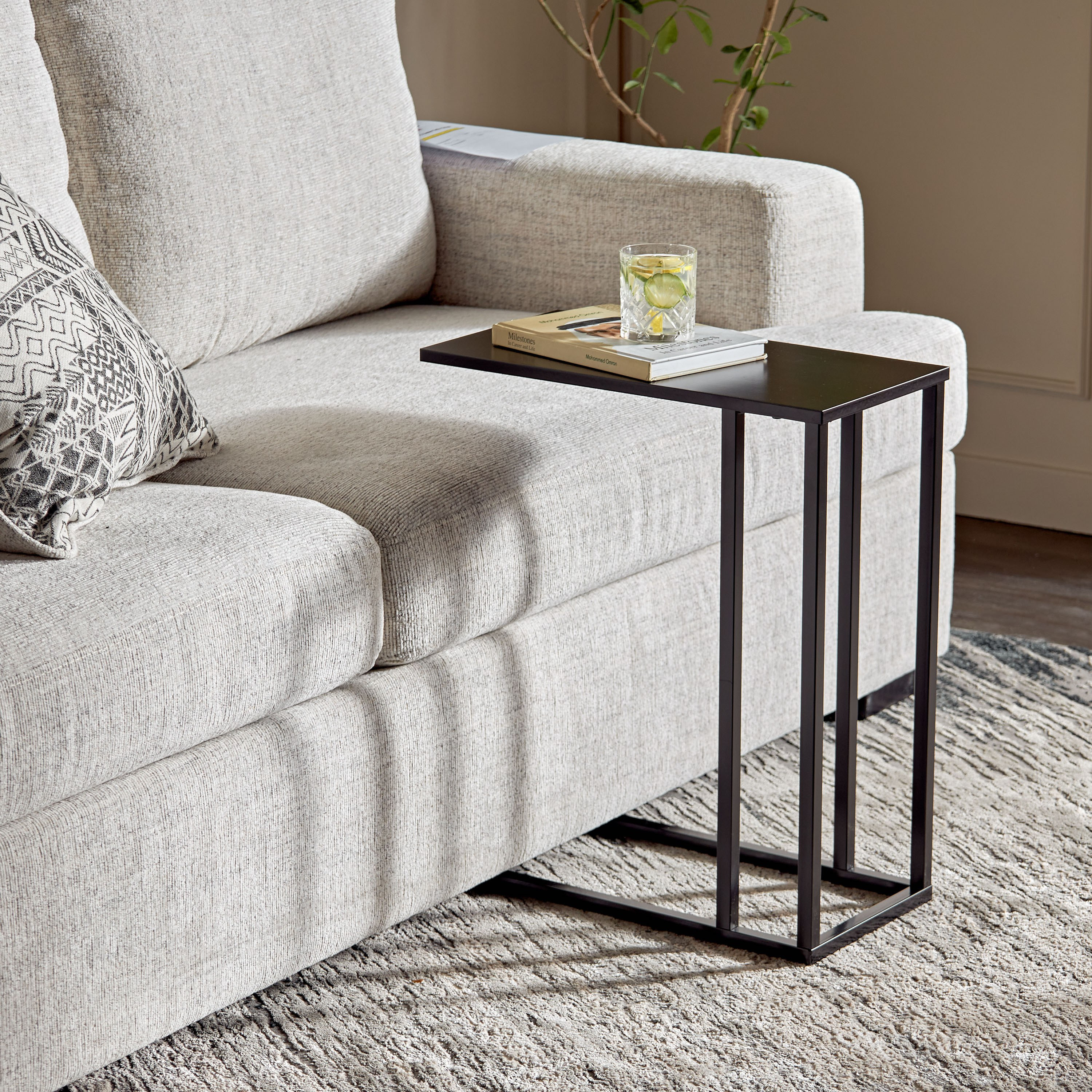 Side table slides on sale under sofa