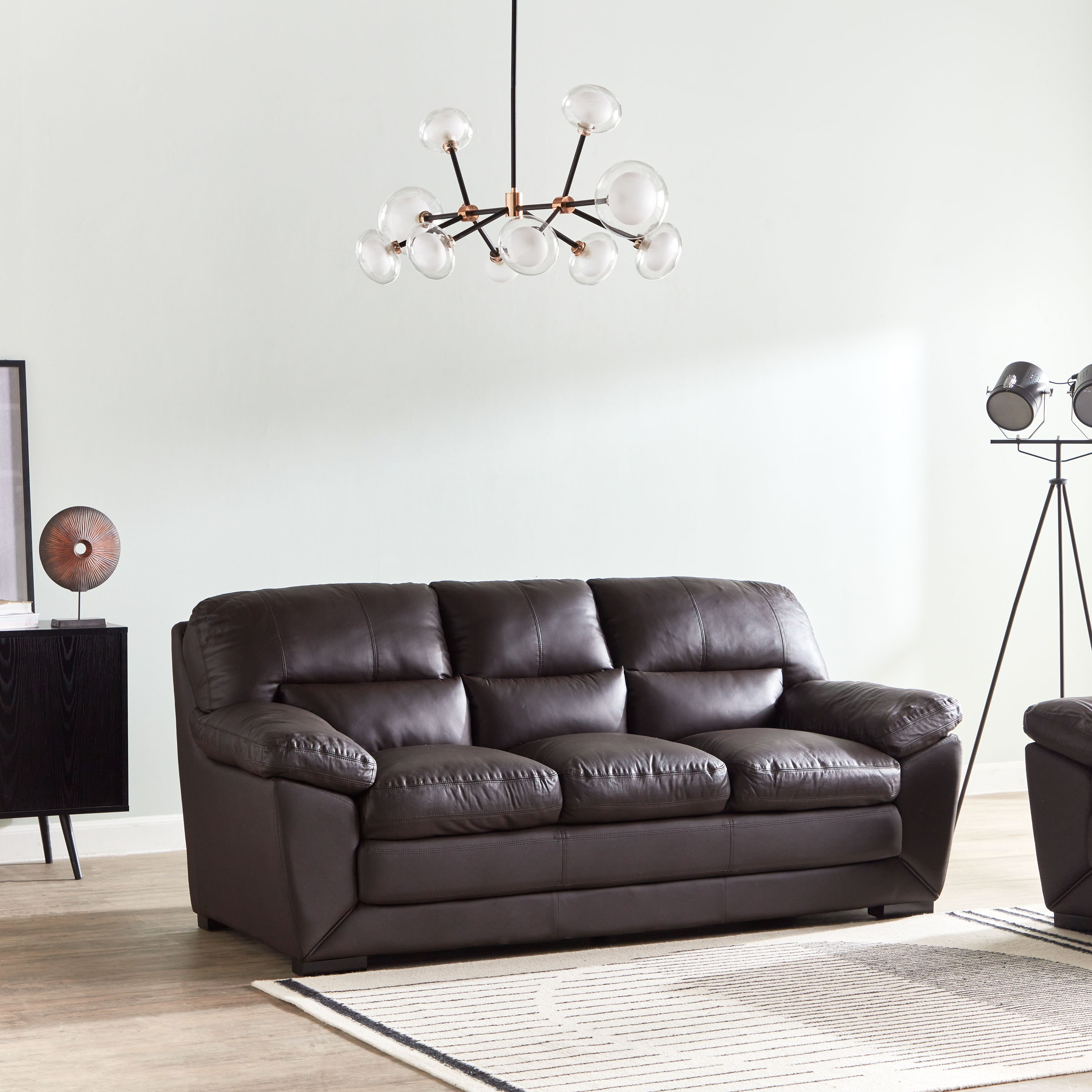 Half leather clearance sofa