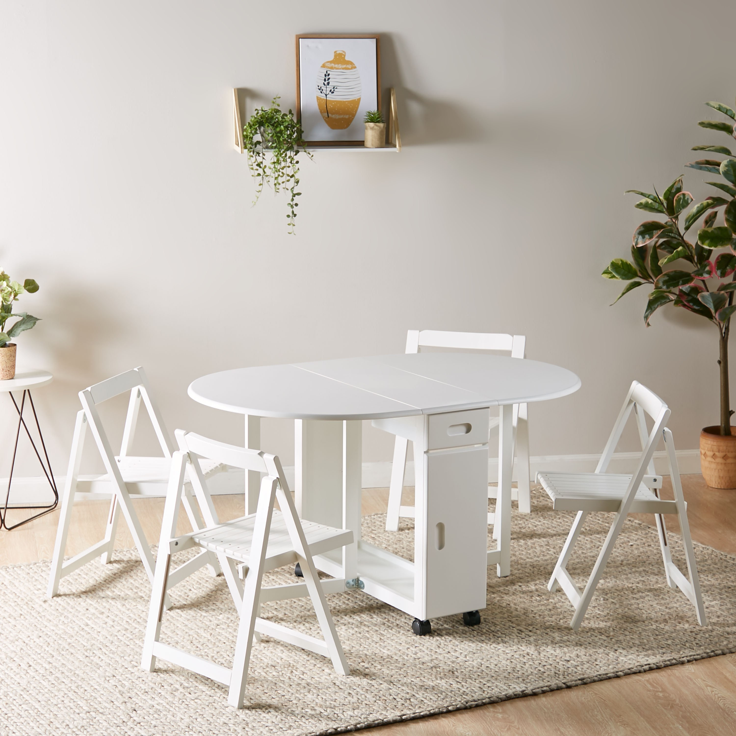 Folding dining table with chairs outlet inside