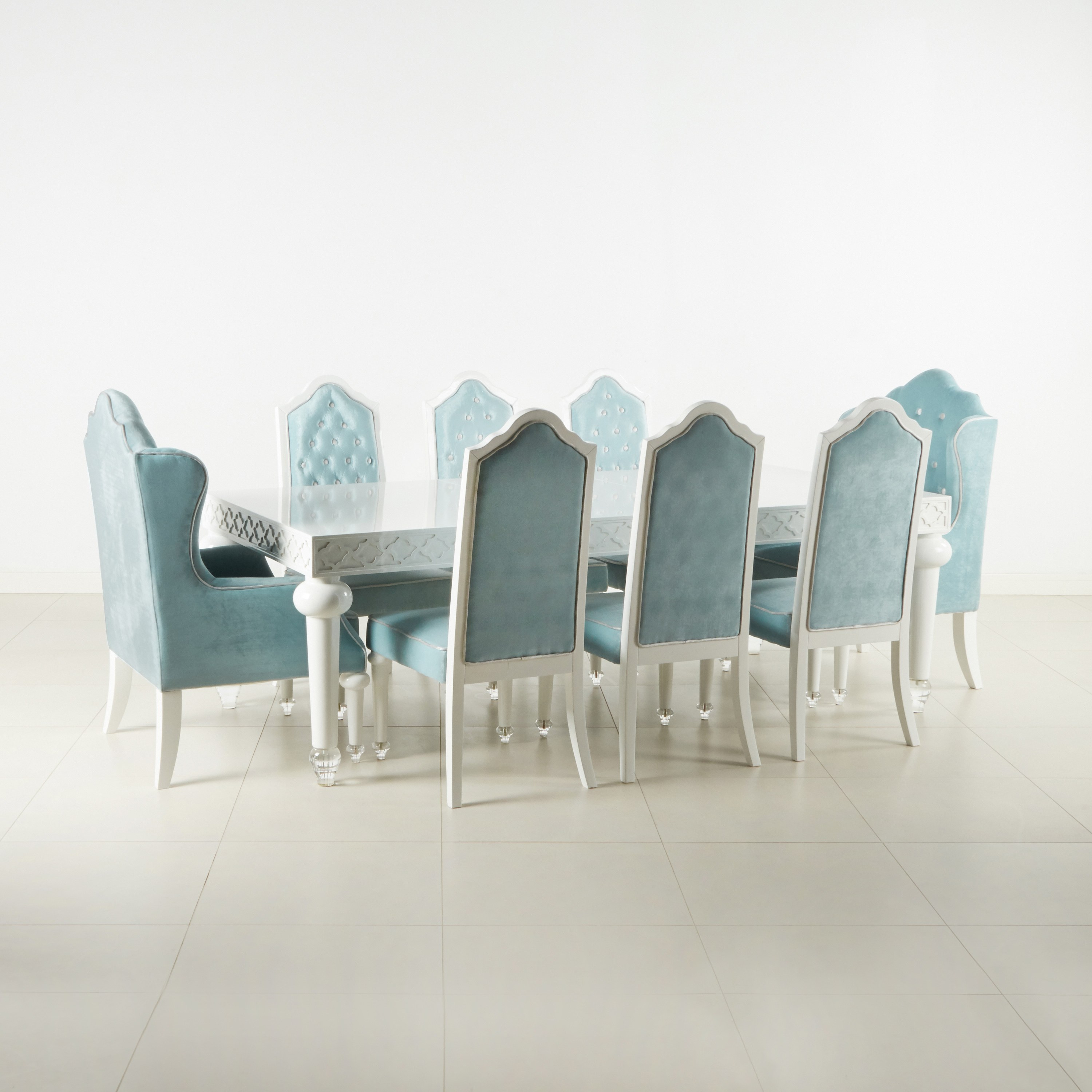 Arabesque Dining Shop Arabesque Tufted 8-Seater Dining Set | Homecentre UAE