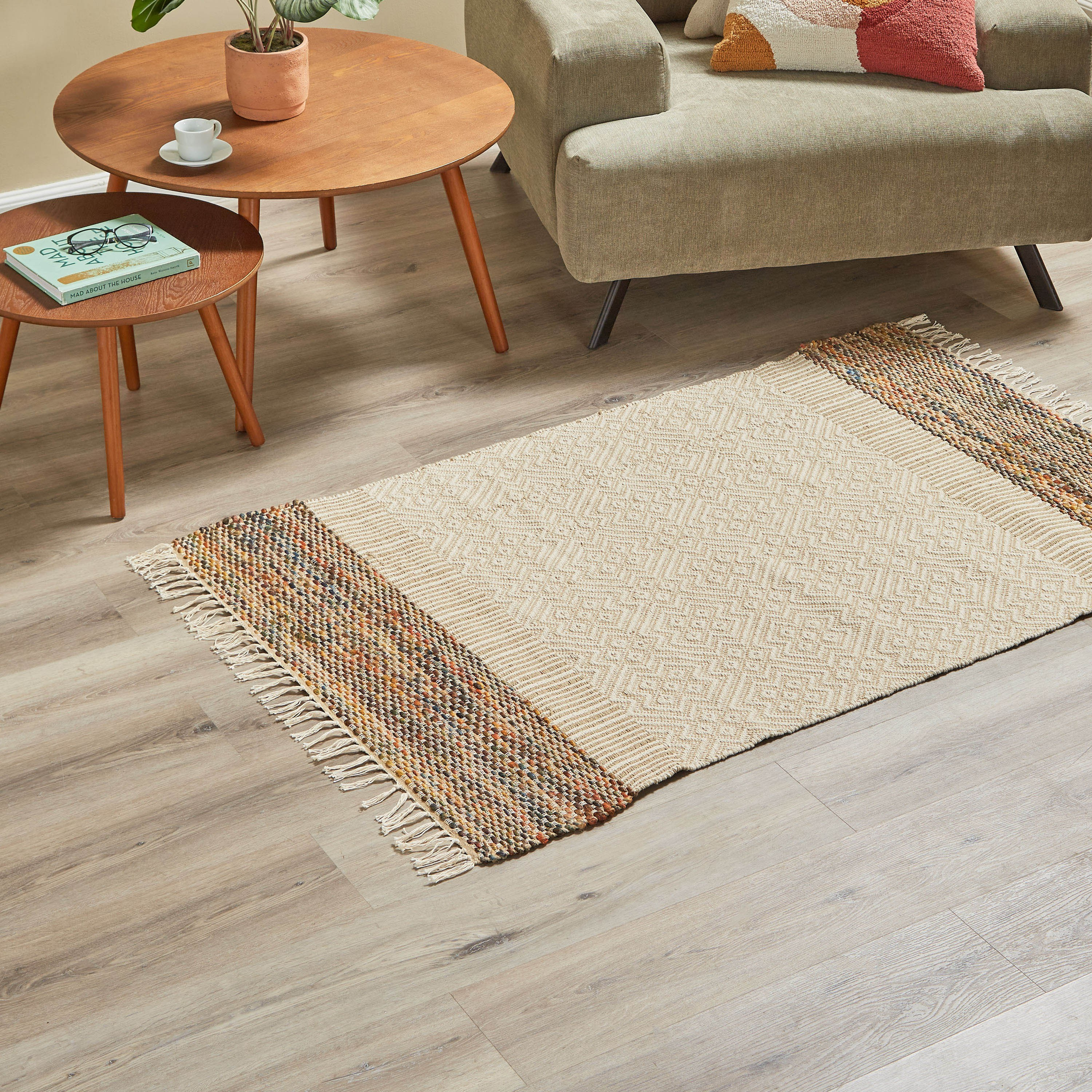 Colorband Handwoven Dhurrie - 90x150 cm-household-rugsandcarpets-rugs-image-2