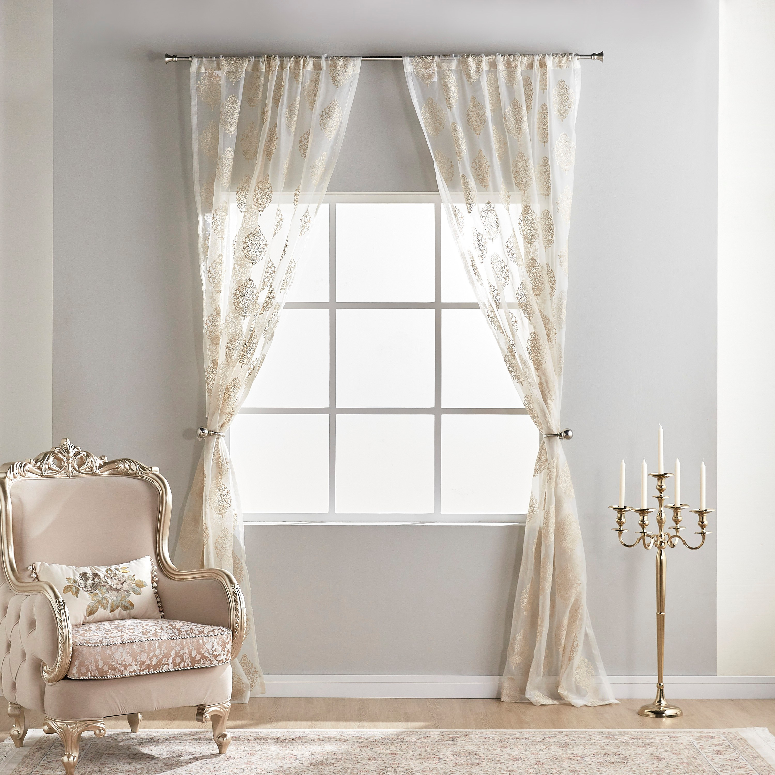 طقم ستائر شفافة قطعتين - بابري رويال - 135x300 سم-household-windows-curtains-image-5