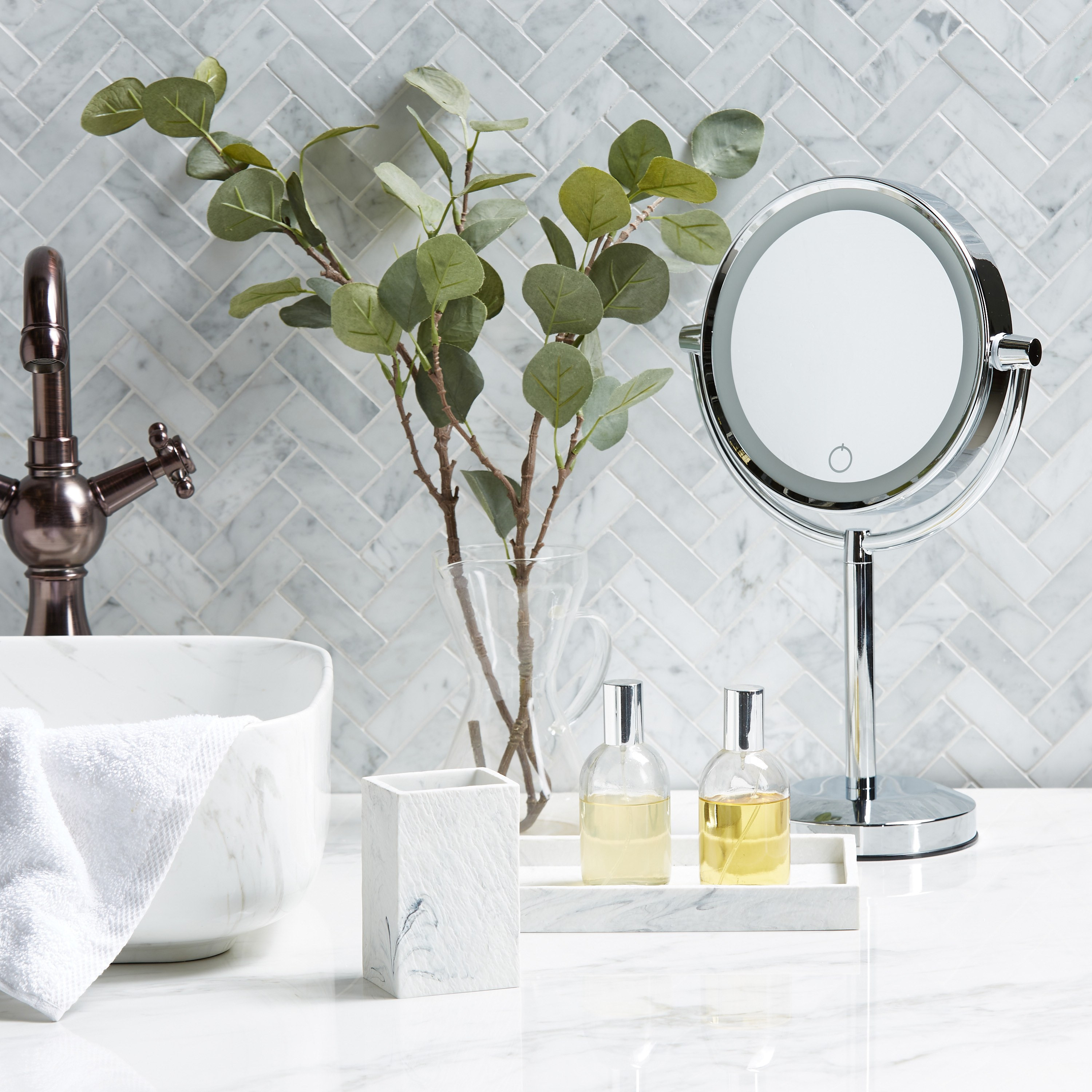 LED Double Sided Table Mirror - 20 cm-household-bathandlaundry-bathmirrors-bathroommirrorsandcabinets-image-4