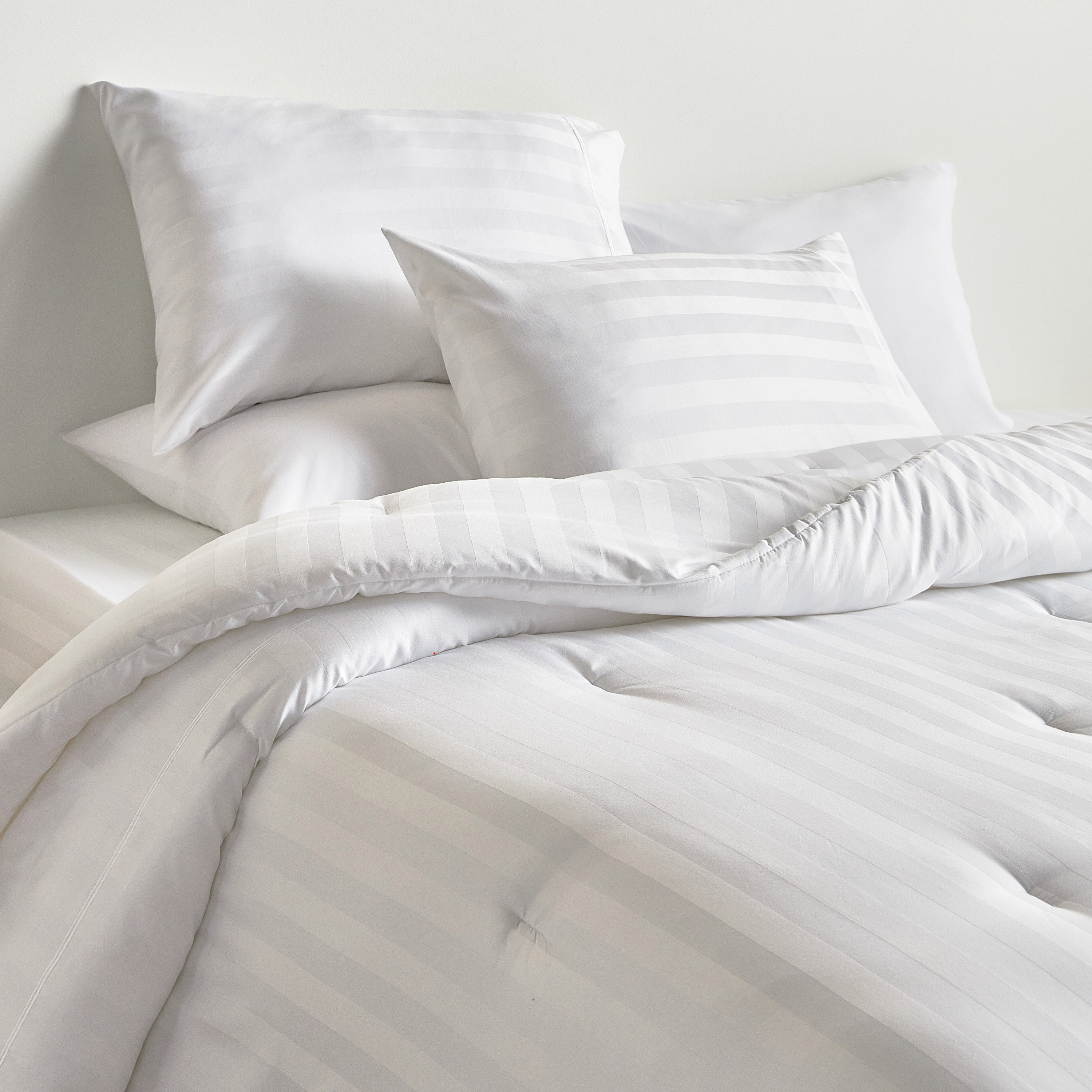 Satin Stripe Pima Cotton Sateen 525 Thread Count 3-Piece Super King Comforter Set - 250x260 cm-household-bedding-comfortersandbedspreads-comforters-image-1