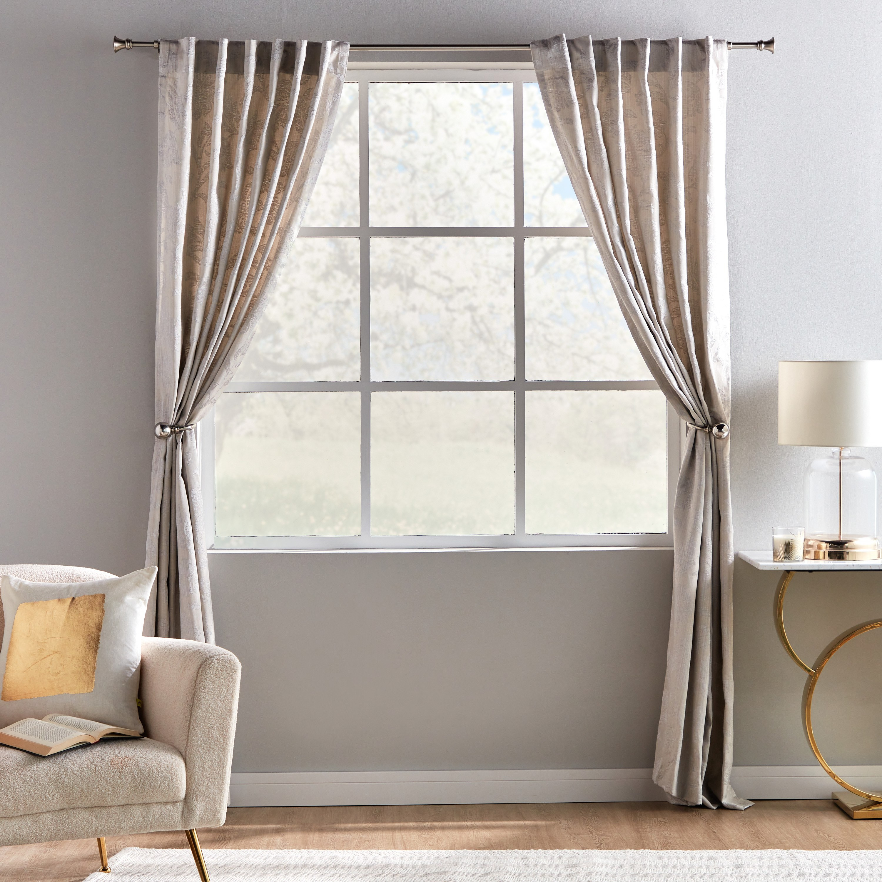 Torino 2-Piece Unlined Curtain Set - 135x240 cm-household-windows-curtains-image-5