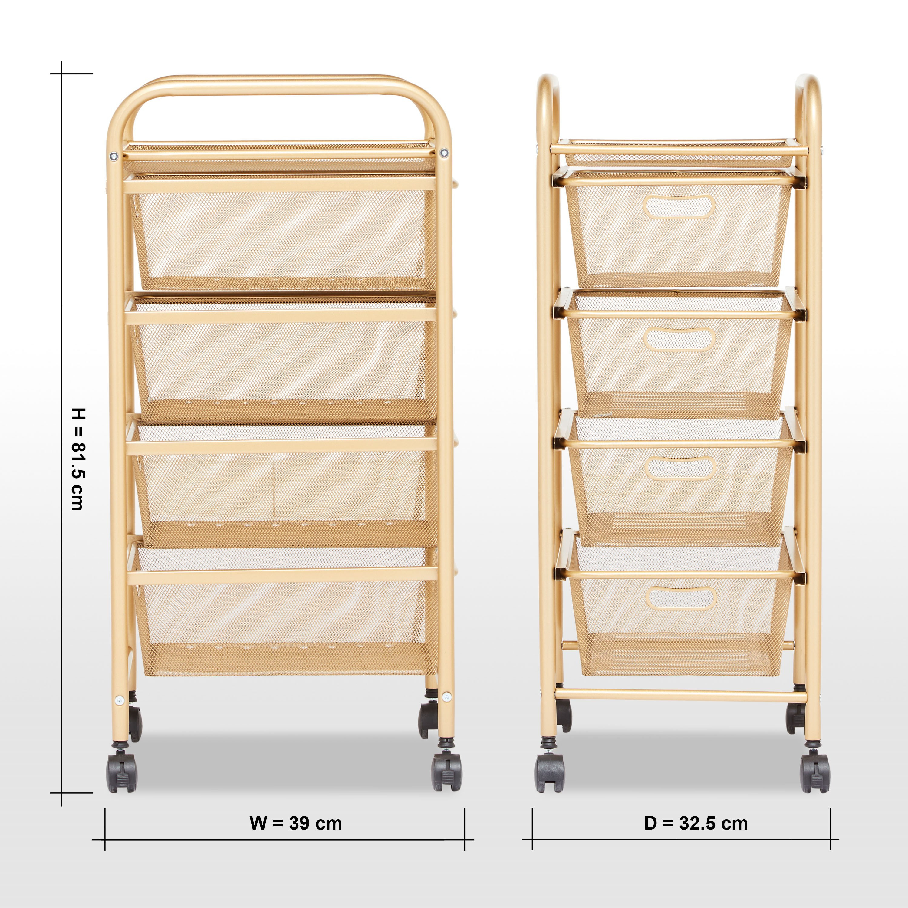 Russell 4-Tier Kitchen Trolley with Meshed Drawers-furniture-diningroom-servingtrolleys-image-5