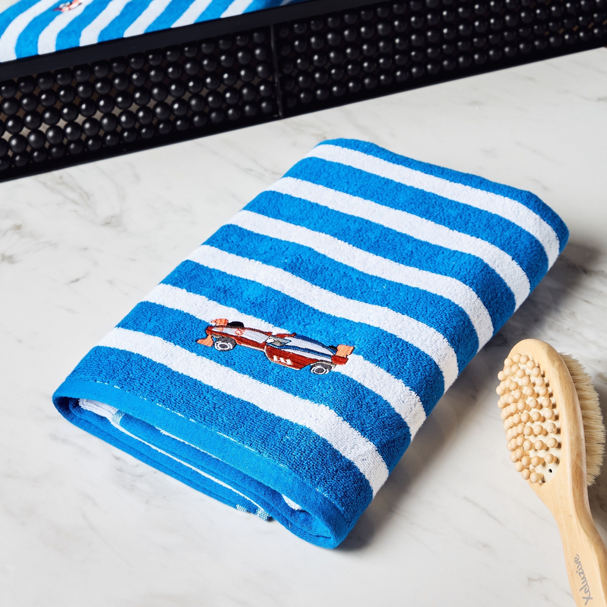 Champ's Racer Striped Bath Towel with Embroidery - 70x140 cm