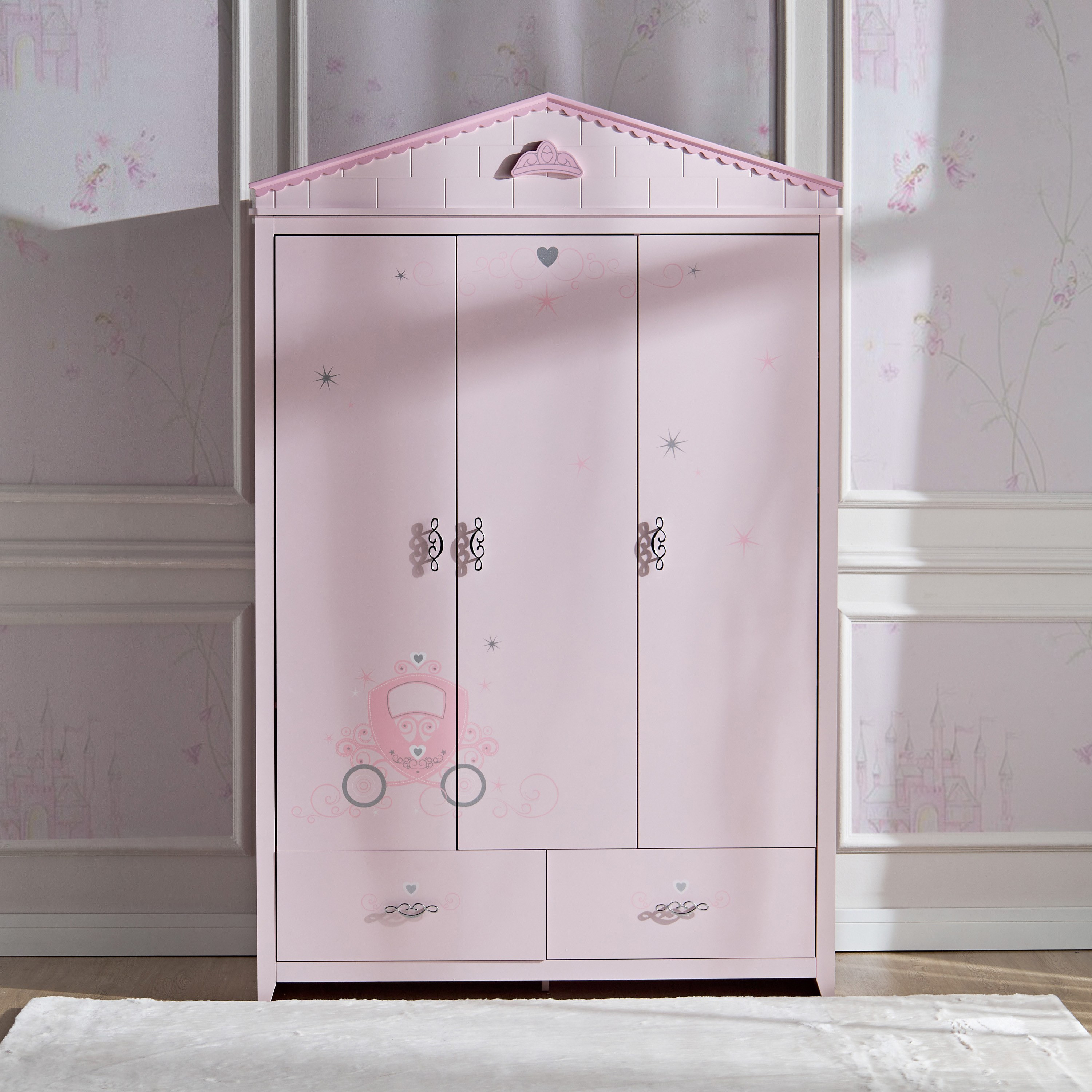 Royal Story 3-Door Wardrobe with Drawers-babyandkids-roomfurniture-wardrobes-image-2