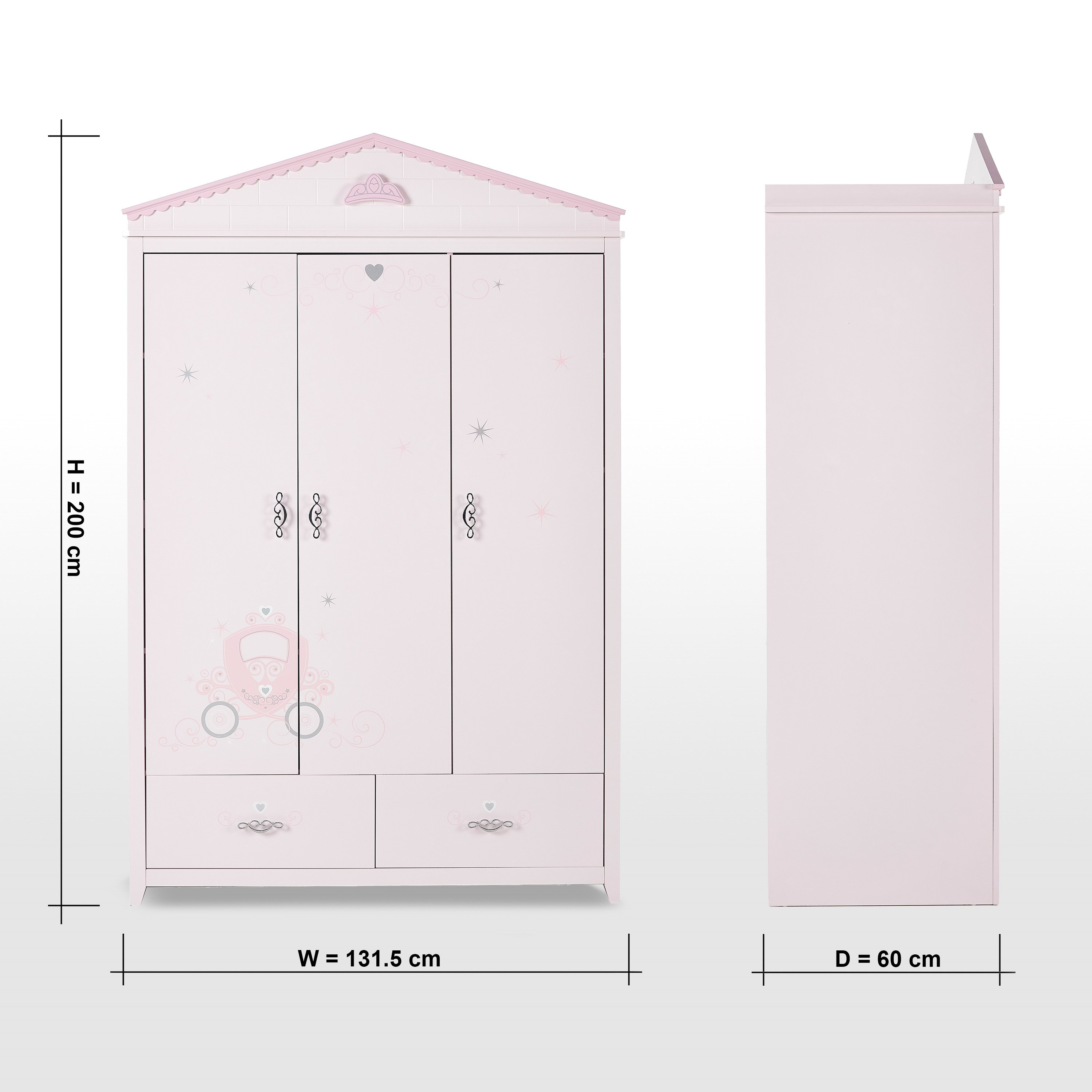 Royal Story 3-Door Wardrobe with Drawers-babyandkids-roomfurniture-wardrobes-image-6