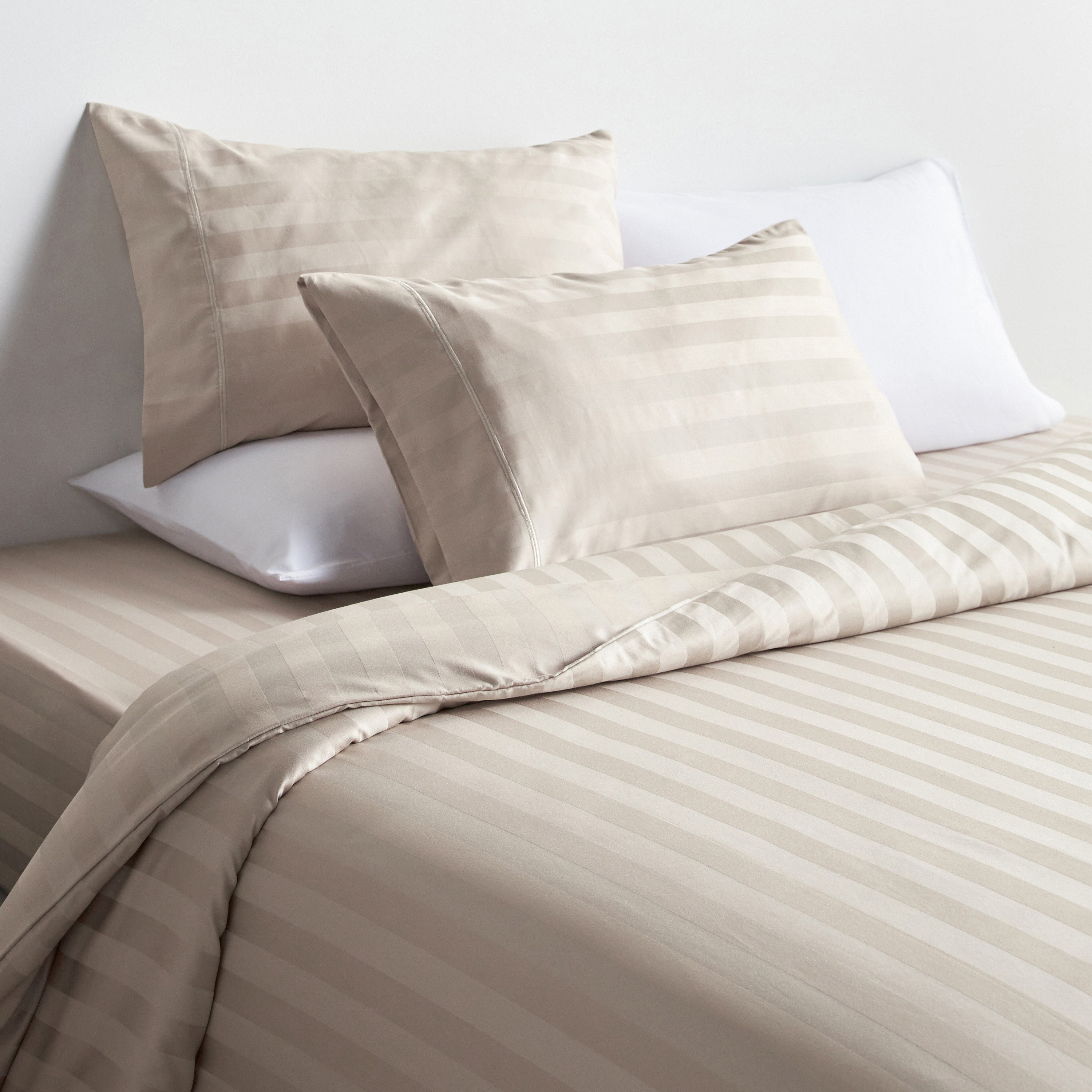 Satin Stripe Pima Cotton Sateen 525 Thread Count 3-Piece Full Duvet Cover Set - 160x200 cm-household-bedding-duvetandcovers-duvetcovers-image-1
