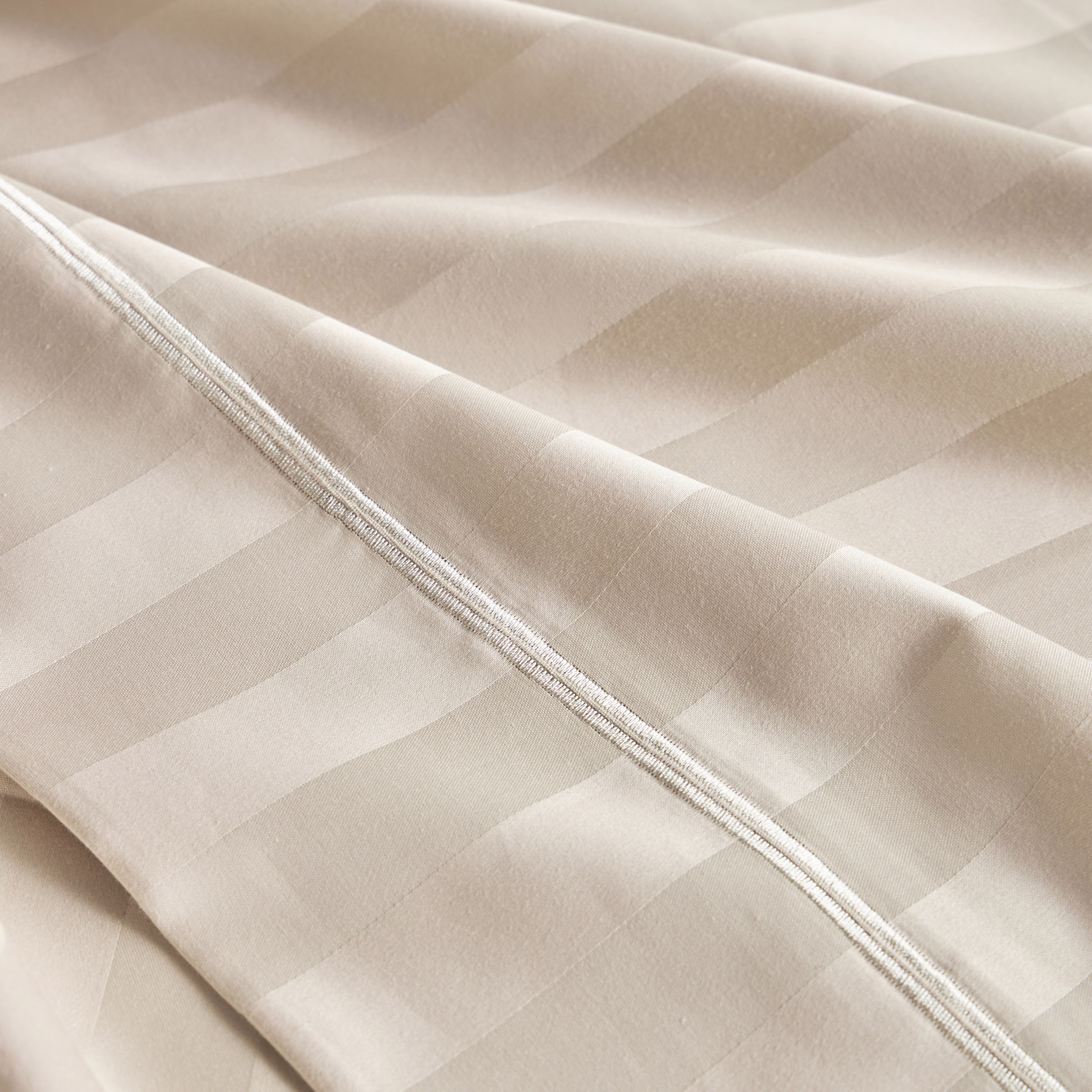Satin Stripe Pima Cotton Sateen 525 Thread Count Super King Flat Sheet - 260x270 cm-household-bedding-sheetsandpillowcases-flatsheets-image-3